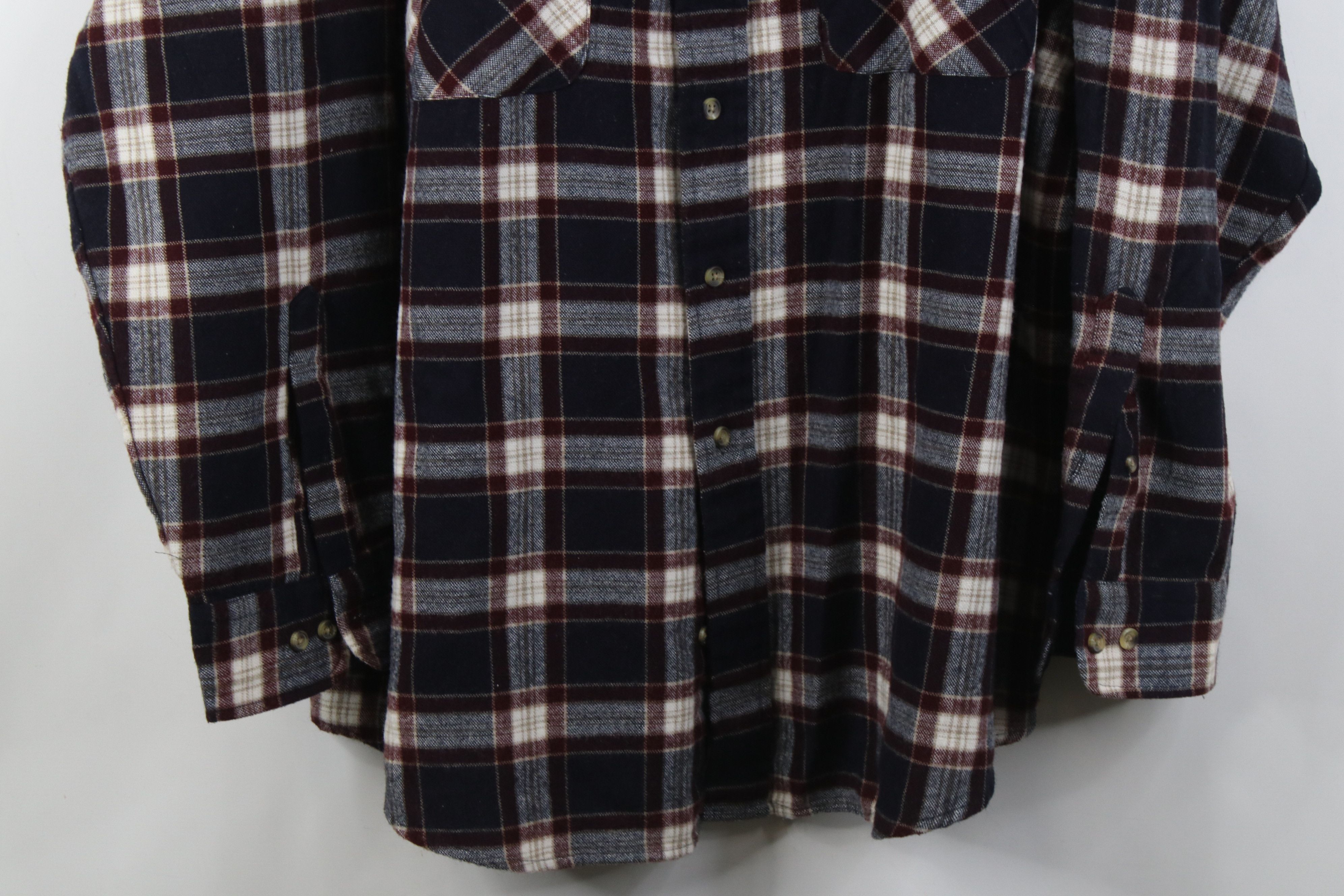 Vintage Vintage 90s Streetwear Board Button Shirt Plaid Acrylic Size US XL / EU 56 / 4 - 3 Thumbnail