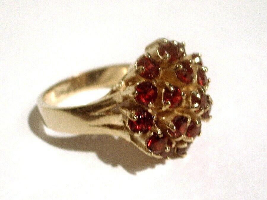 Designer Round Cluster 18ktGold Vermeil Sterling Silver Cocktail Ring Size ONE SIZE - 2 Thumbnail