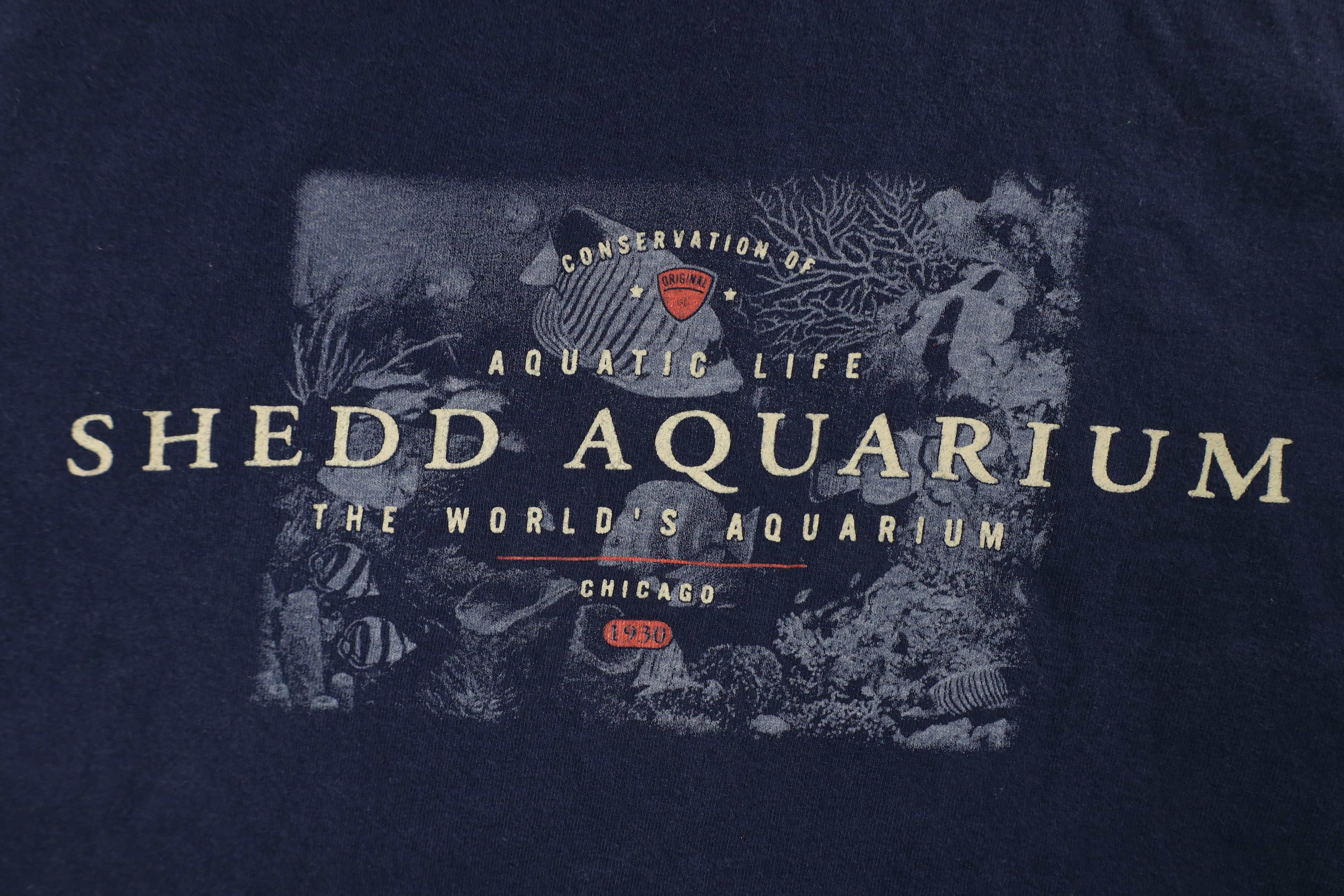 Vintage Vintage 90s Out Shedd Aquarium Chicago Short Sleeve T-Shirt Size US XL / EU 56 / 4 - 4 Thumbnail