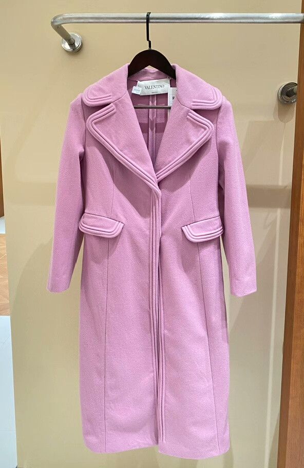 Valentino Pink Purple Long Wool Coat