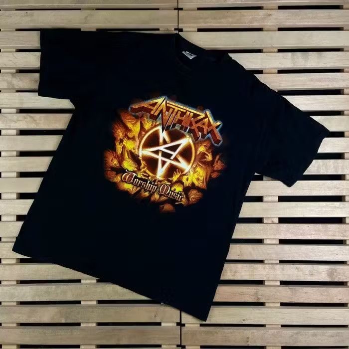 Band Tees × Vintage Mens Vintage T Shirt Anthrax Worship Music Tour 2012 Size M Size US M / EU 48-50 / 2 - 1 Thumbnail