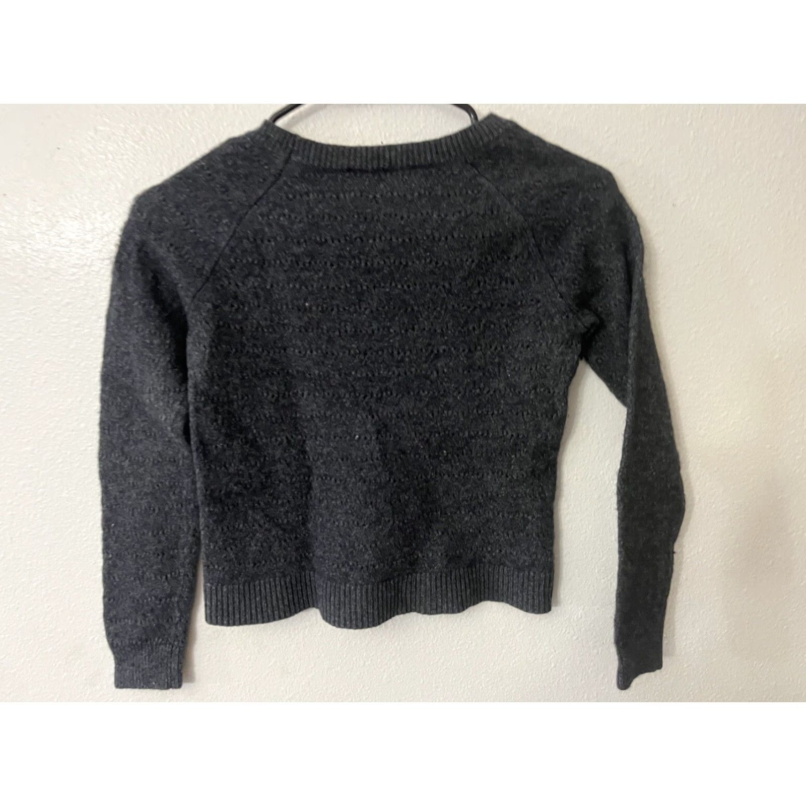 Loft VINTAGE LOFT Sweater Shirt Women M Gray Wool Cotton Pullover Long Sleeve Round Neck Classic Geometric 90s Fall Women Size M / US 6-8 / IT 42-44 - 3 Thumbnail