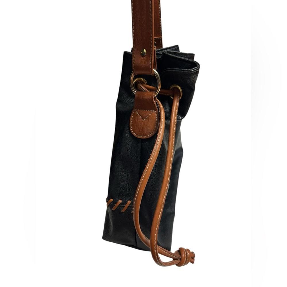 Designer Faux Leather Drawstring Crossbody Bag Size ONE SIZE - 4 Thumbnail