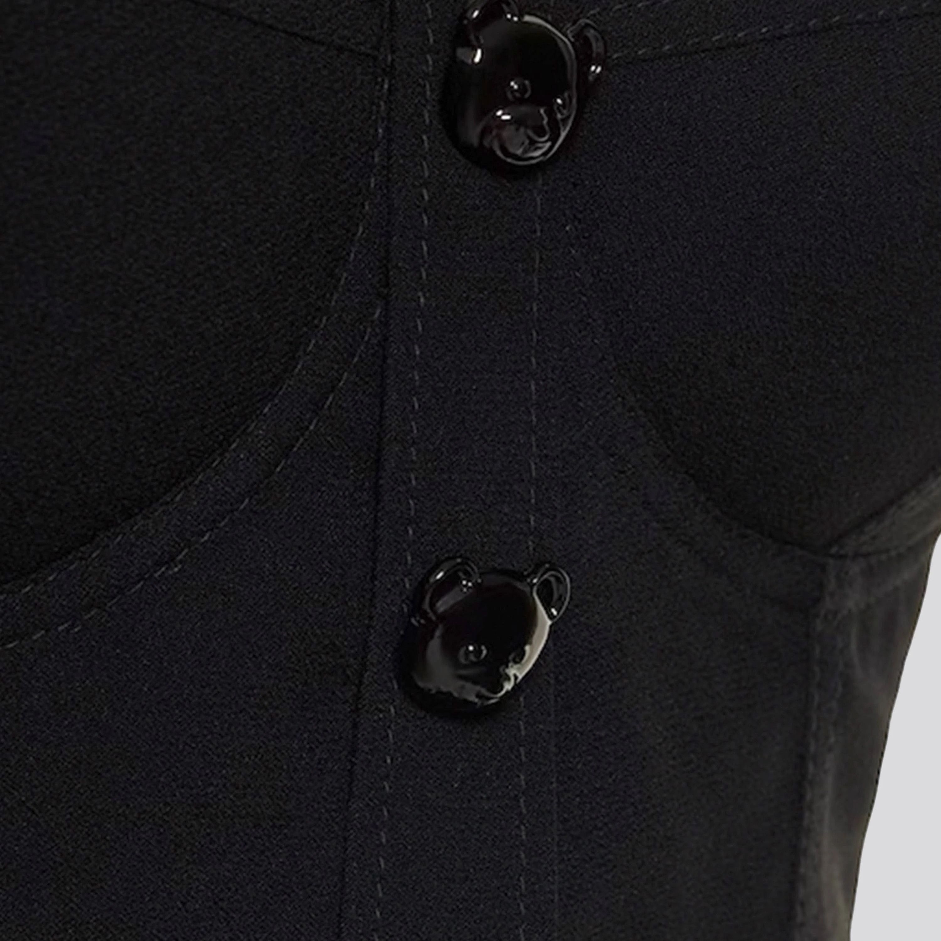 Moschino o1s22i1n0824 Teddy Bear Buttons Bustier Top in Black Size XS / US 0-2 / IT 36-38 - 6 Thumbnail
