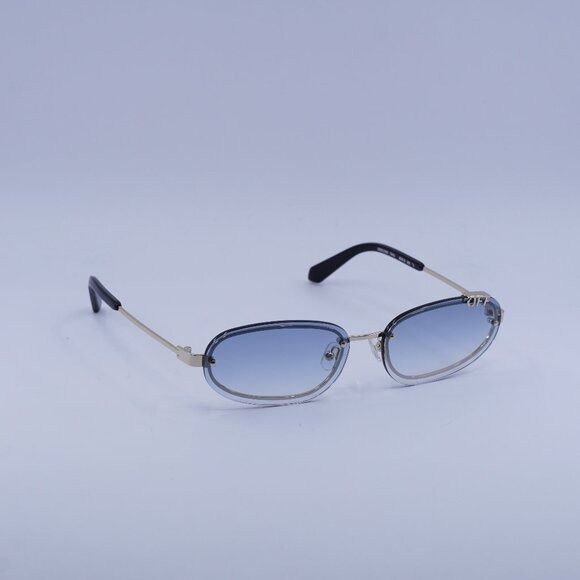 Off-White Off-White OERI13M MIAMI 7642 Sunglasses Gold Oval Frame Size ONE SIZE - 1 Thumbnail