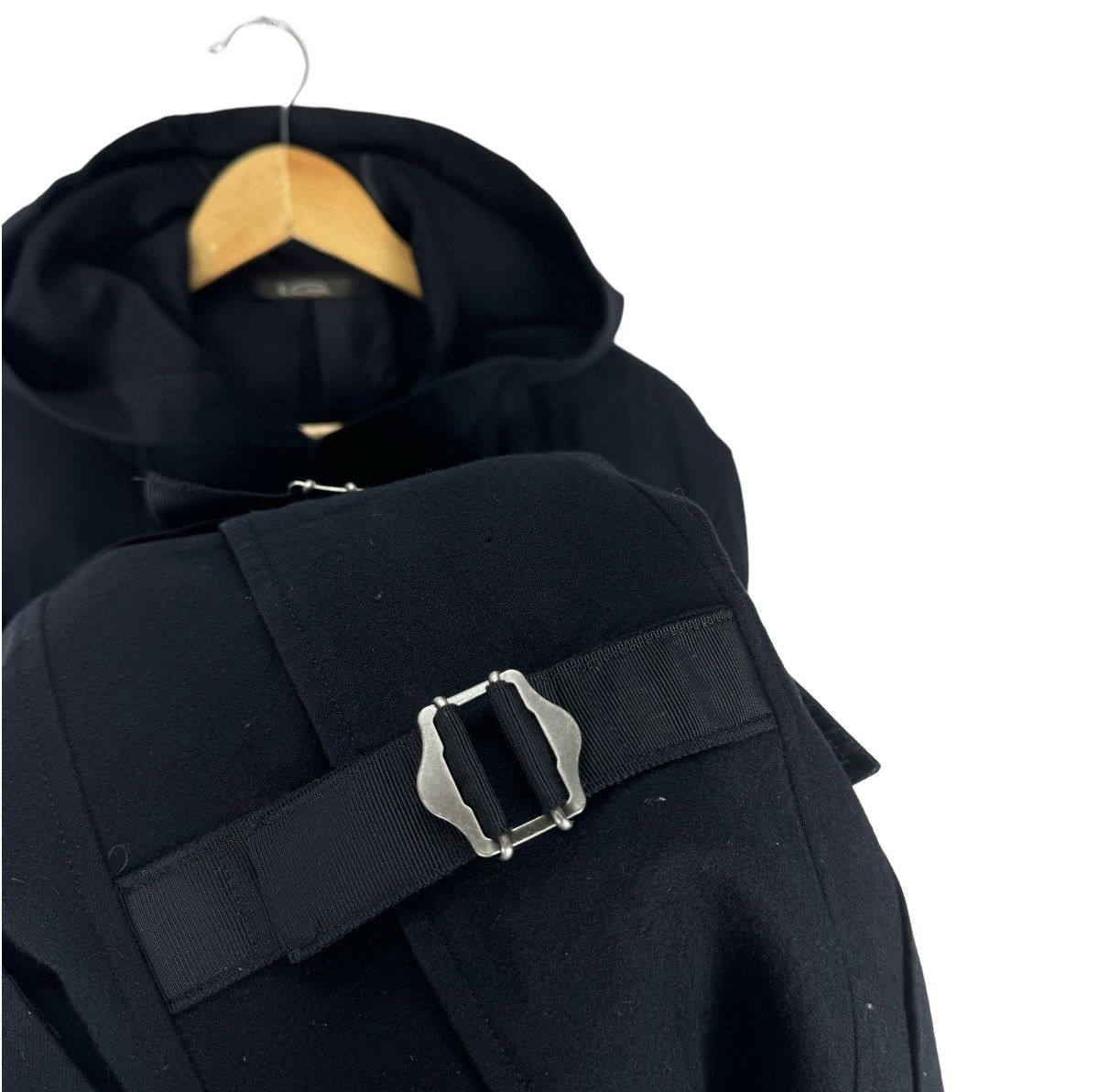 Yohji Yamamoto 🌟80s LQ YOHJI YAMAMOTO HOODIE BONDAGE LONG COAT JACKET Size US L / EU 52-54 / 3 - 5 Thumbnail