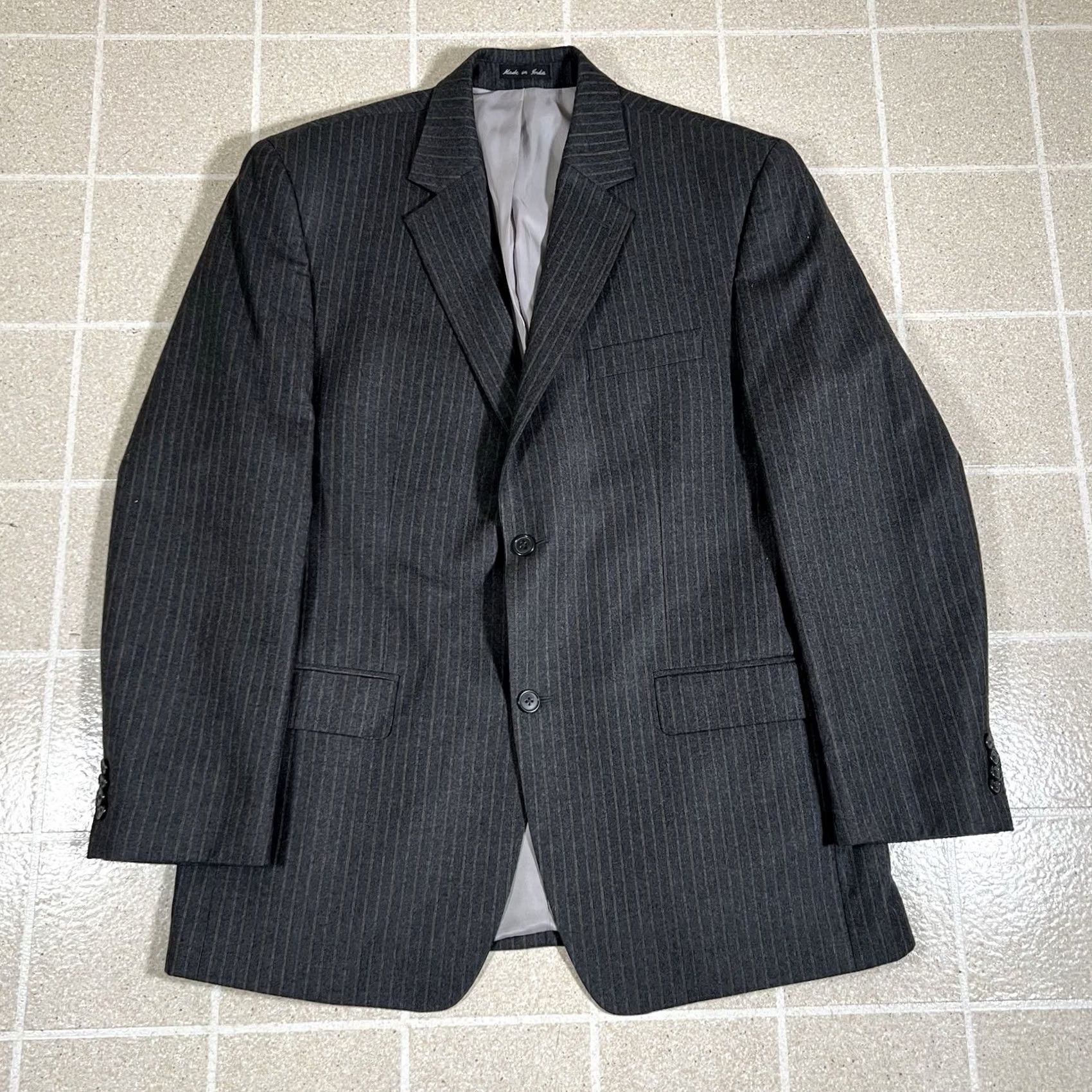 Michael Kors Michael Kors Mens Blazer Shirt 42R Wool Plaid Two Button Grey Sports Coat Regular Size Mens Size 42R - 2 Thumbnail