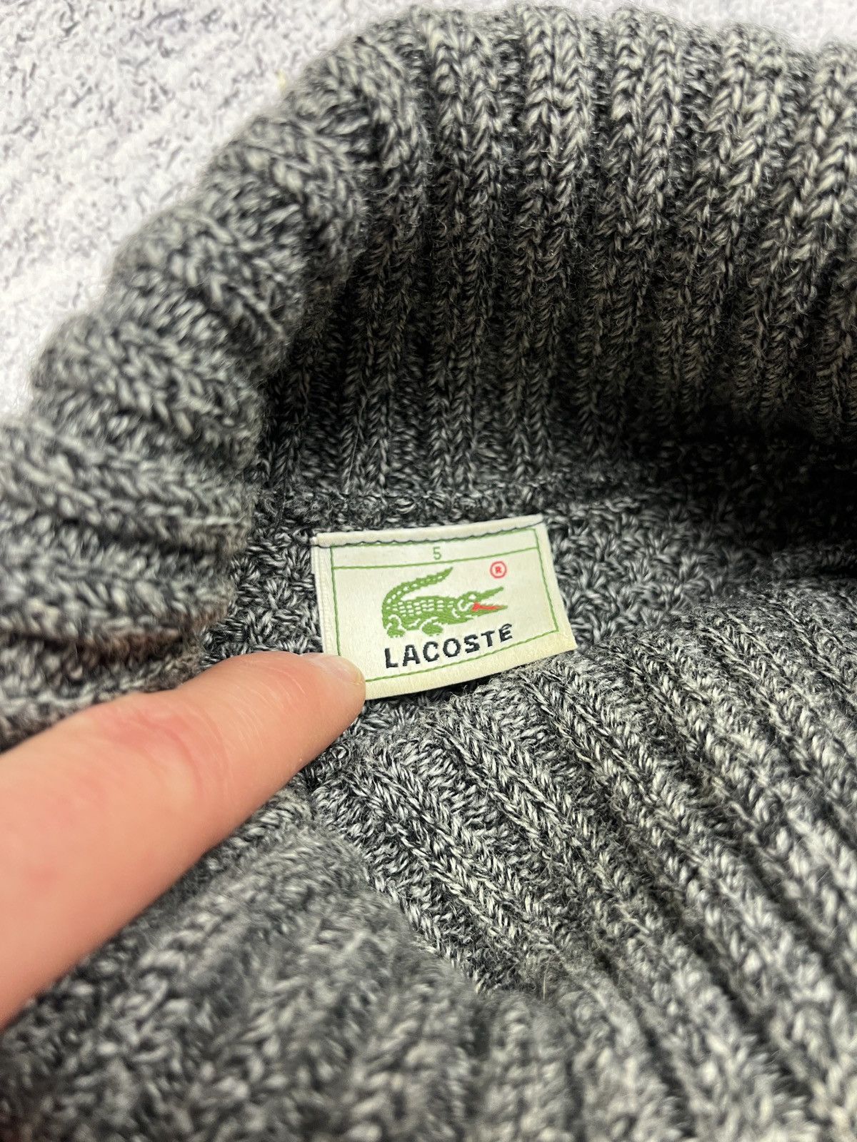 Lacoste Vintage Lacoste Geometric Knitted Sweater Turtleneck Wool Size US M / EU 48-50 / 2 - 5 Thumbnail
