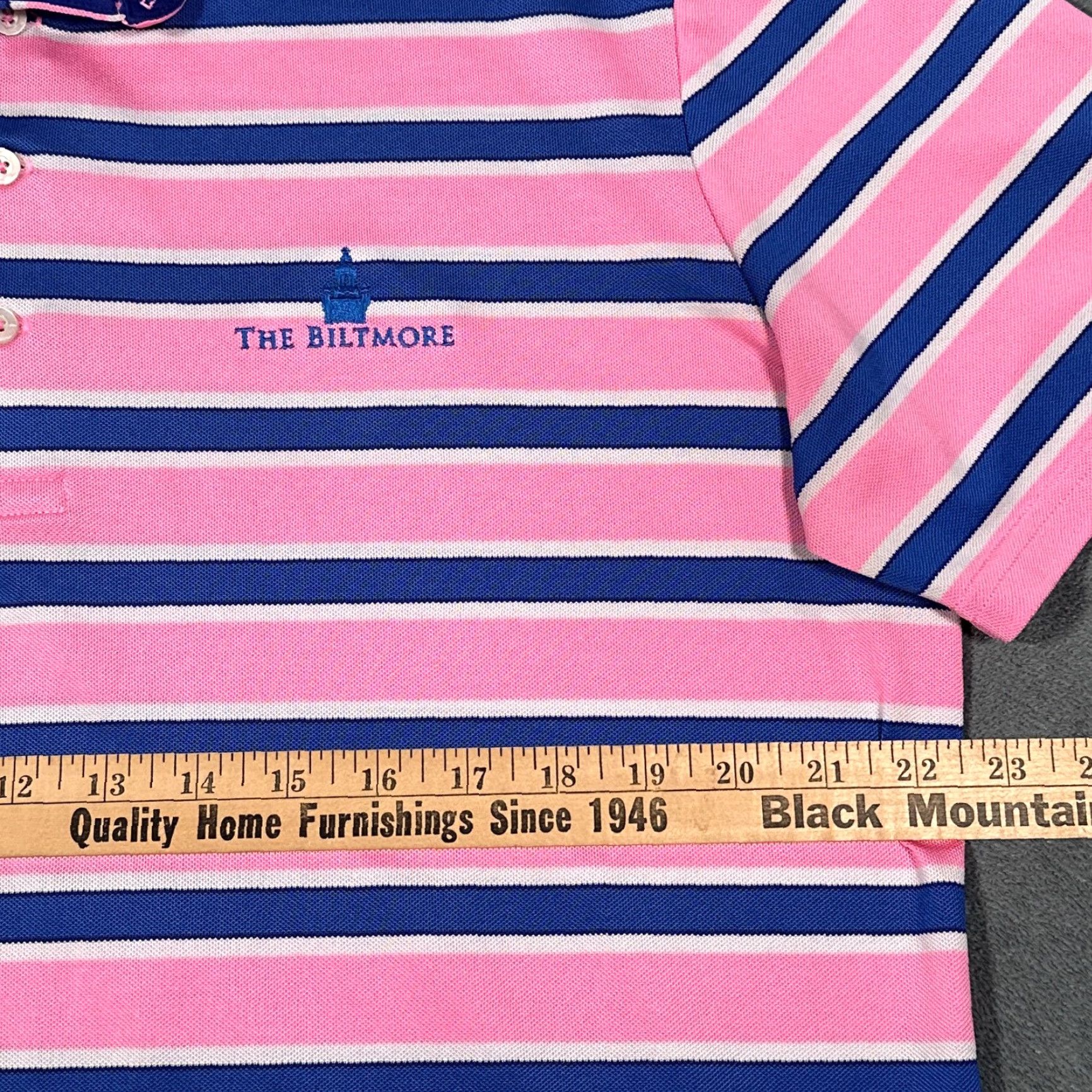RLX Ralph Lauren RLX Ralph Lauren Polo Shirt Mens Large Pink Blue Stripe Biltmore Stitched Logo Size US L / EU 52-54 / 3 - 5 Thumbnail