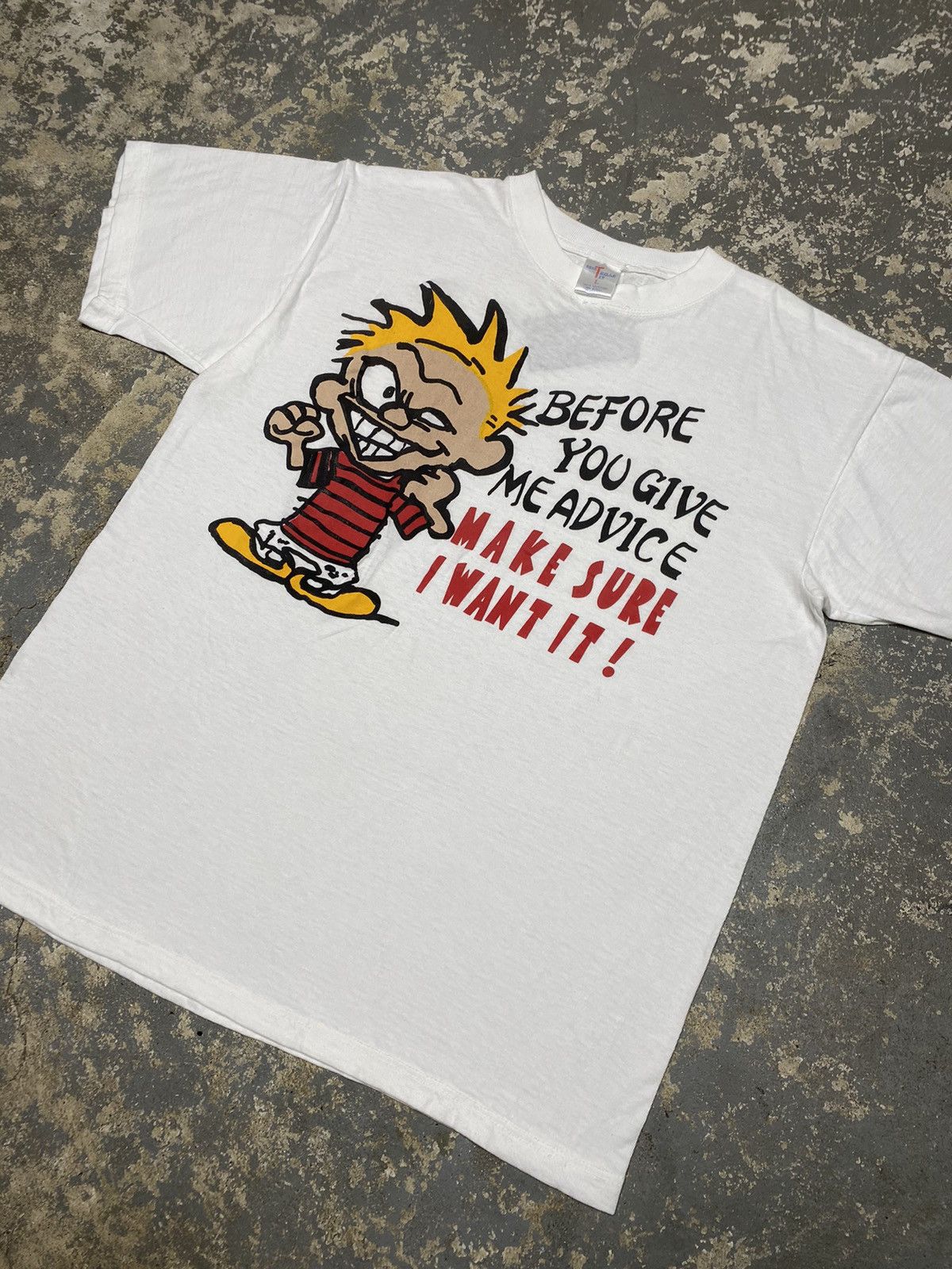Japanese Brand × Vintage Vintage Calvin And Hobbes Advise Make Sure Want It 90s Tshir Size US L / EU 52-54 / 3 - 2 Thumbnail