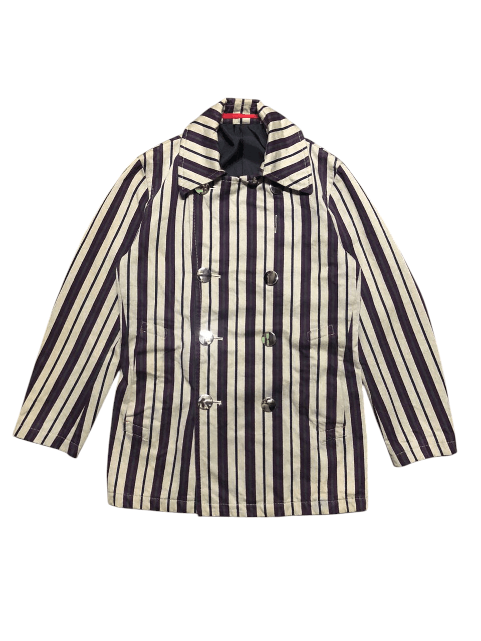Japanese Brand Japanese Brand Yutaka Stripe Double Breasted Coat Size US S / EU 44-46 / 1 - 1 Thumbnail