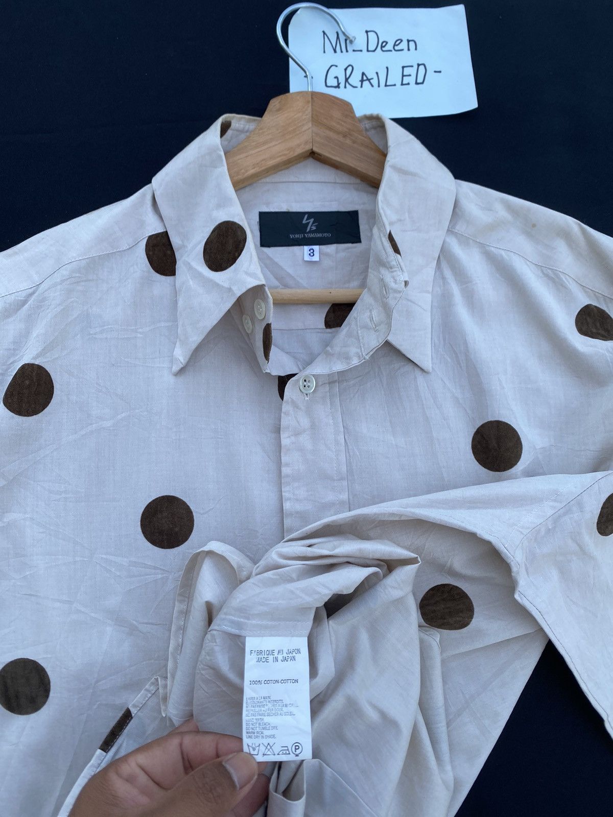 Yohji Yamamoto ARCHIVE 90’S YOHJI YAMAMOTO Y’S POLKA DOT BUTTON SHIRT Size US L / EU 52-54 / 3 - 10 Thumbnail