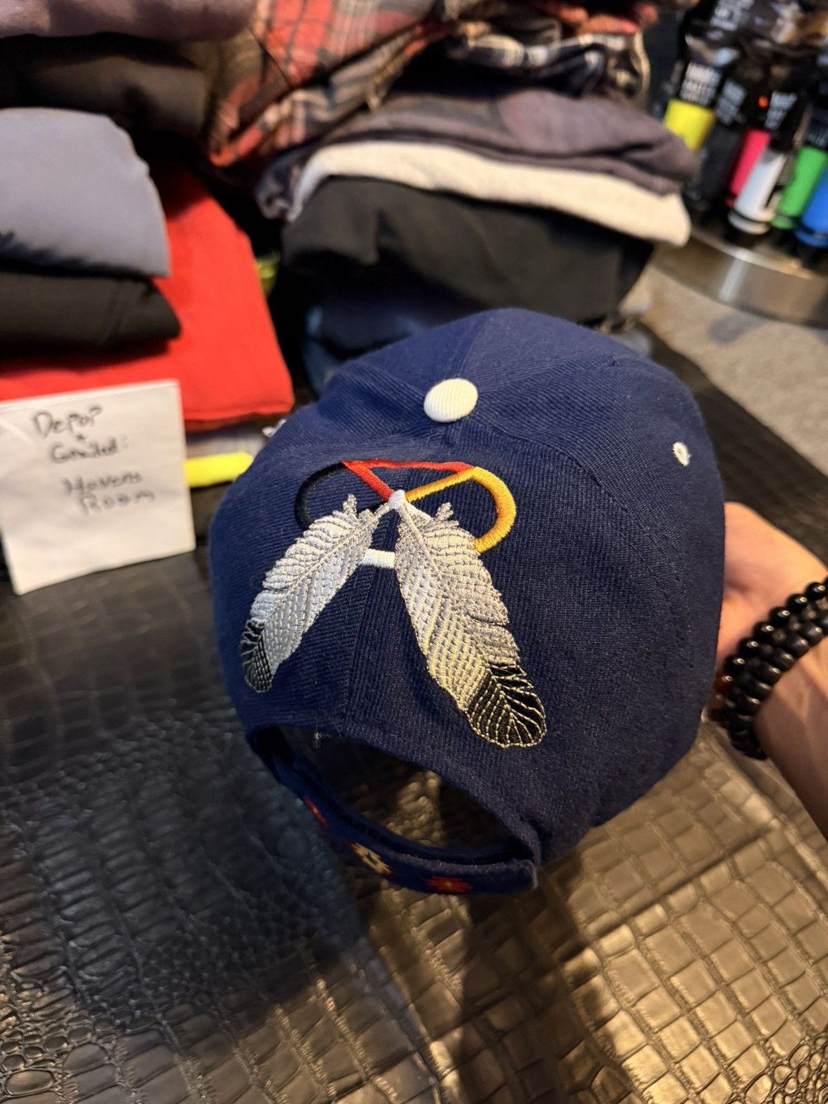 Native NATIVE Pow Wow Trail Eagle Embroidered Blue Baseball Cap Size ONE SIZE - 3 Thumbnail