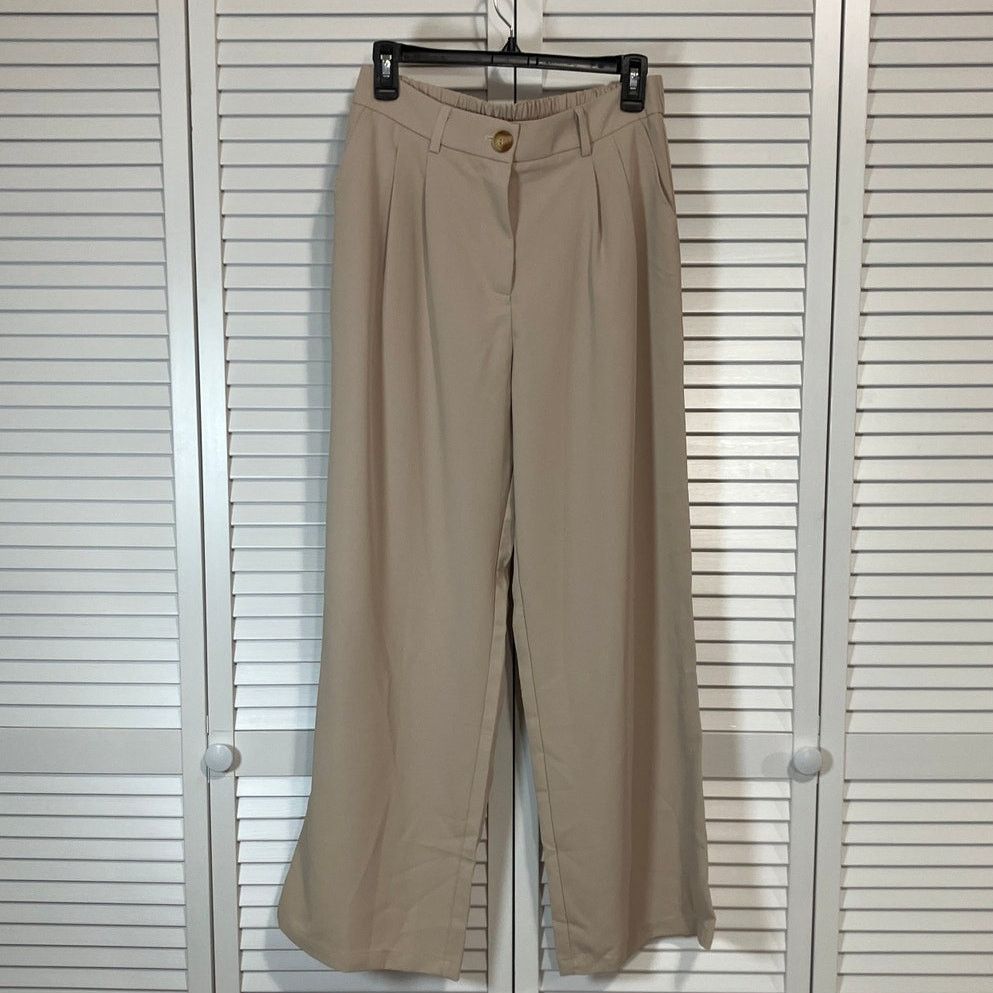 Other NWT Lillusory Khaki High Waisted Wide Leg Dress Pants M Size 29" - 1 Thumbnail