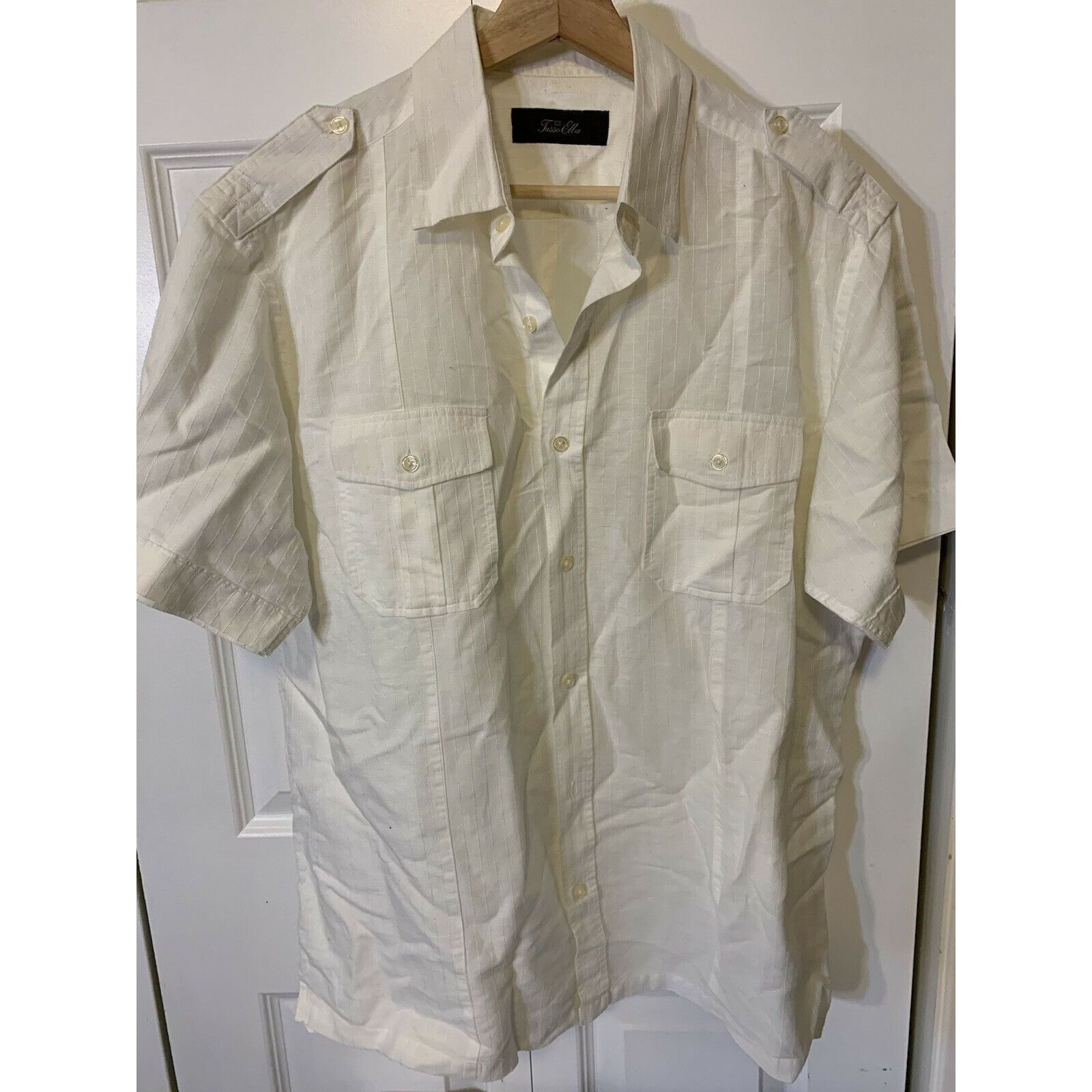 Tasso Elba TASSO ELBA Men’s Sz XL BUTTON DOWN SHORT SLEEVE SHIRT WHITE Size US XL / EU 56 / 4 - 3 Thumbnail