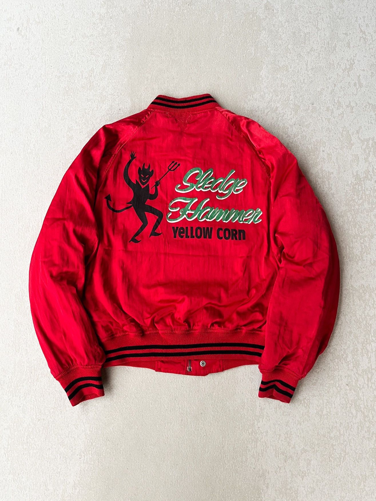 YELLOW CORN Vintage 00’s bRP “YELLOW CORN“ varsity bomber jacket Size US L / EU 52-54 / 3 - 2 Thumbnail