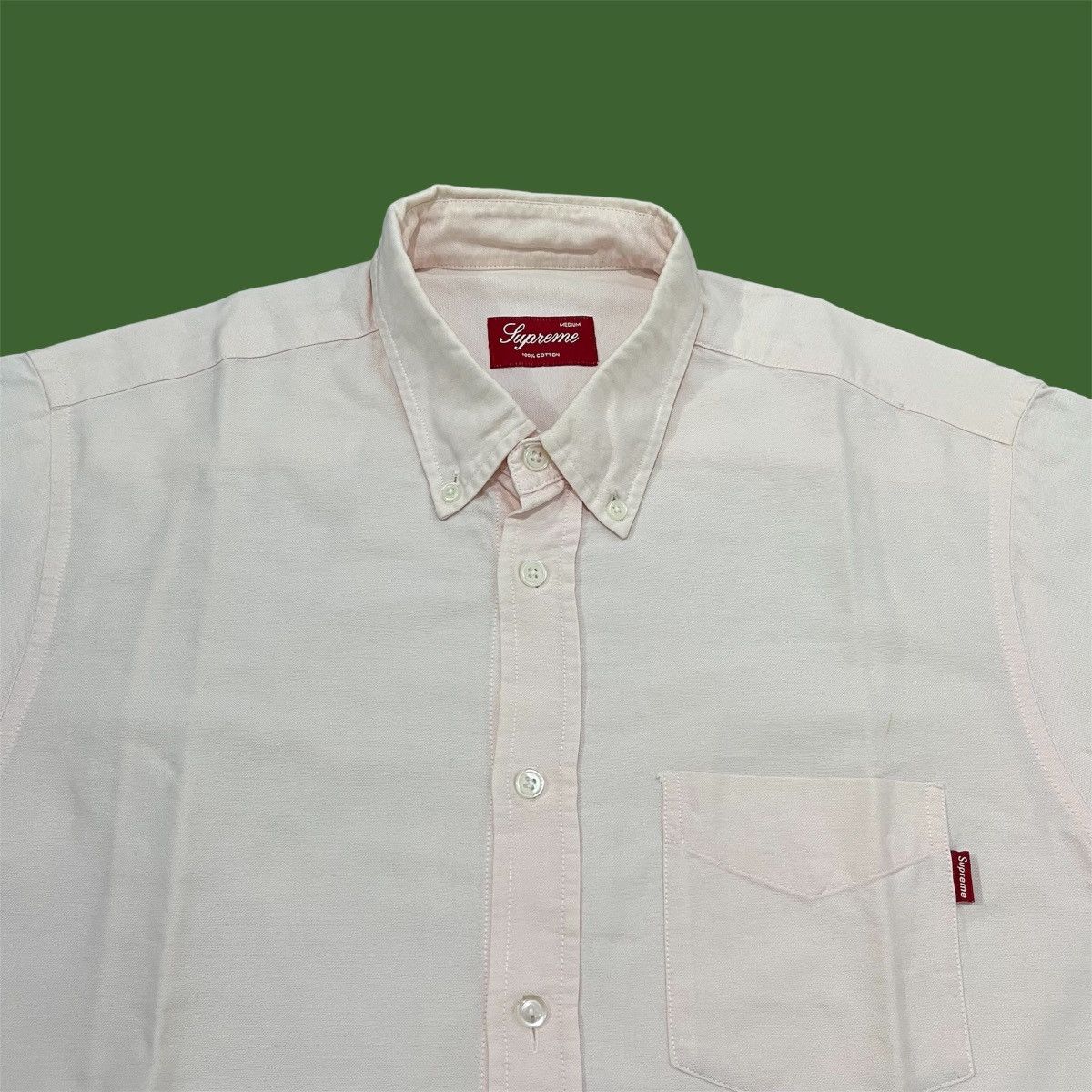 Supreme × Vintage Supreme Loose Fit Oxford S/S Shirt Pink Size US M / EU 48-50 / 2 - 2 Thumbnail