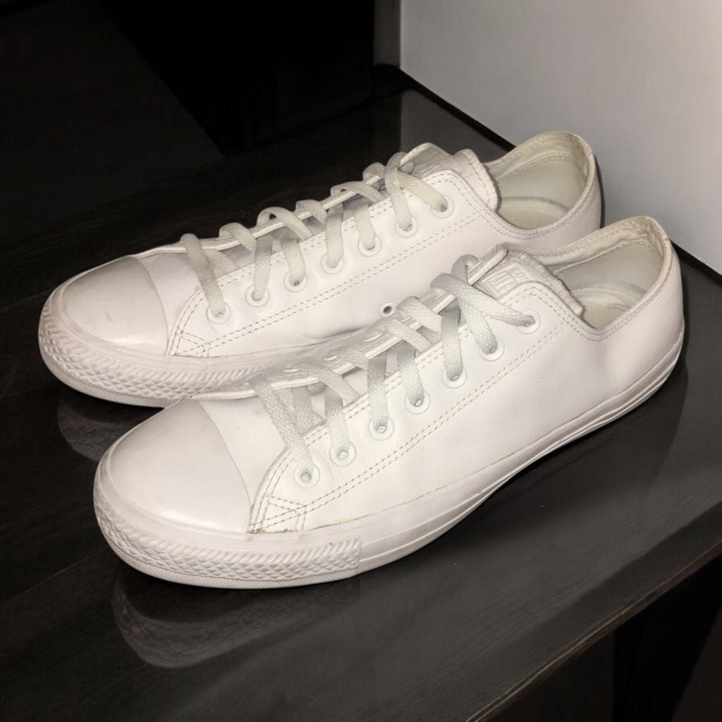 Converse Converse AllStar Low White Leather Shoes 136823C 11.5M/13.5W Size US 11.5 / EU 44-45 - 1 Thumbnail