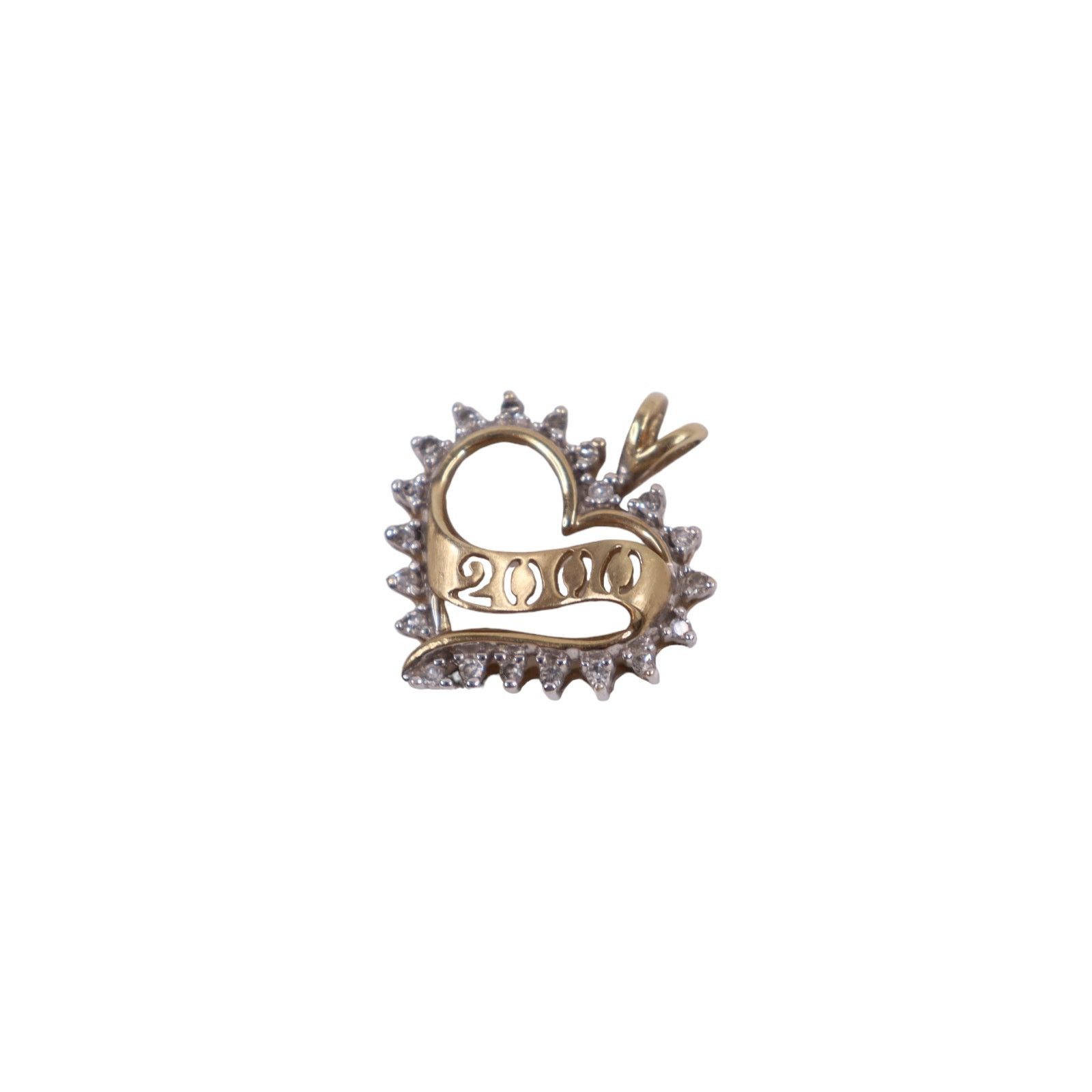 Jewelry x Vintage 2000 Millennium 10K Gold .2Ct Diamond Pendant, Women's