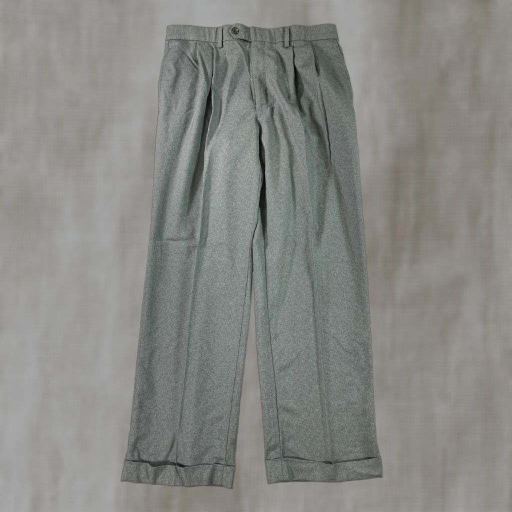 Lauren Ralph Lauren Wool Pants Mens 33x29 Gray Total Comfort Pleated Cuffed Dress Pants Classic Mens