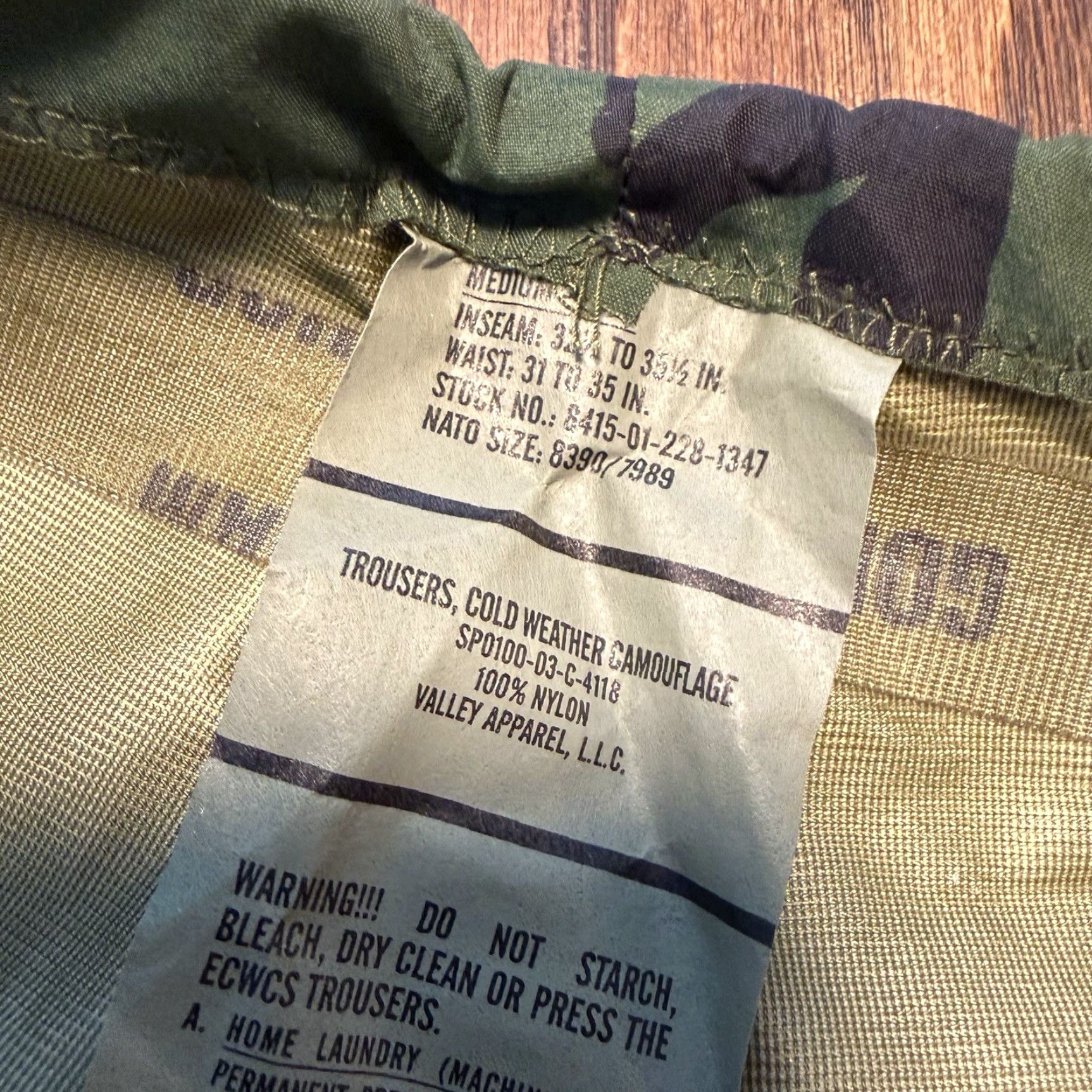 Vintage Army Camo GORE Seam Pants Medium Long Zip Leg Cold Weather Trousers New Size US 31 - 5 Thumbnail