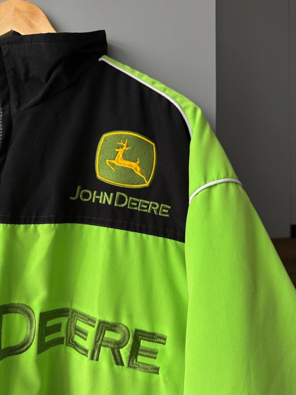 John Deere Vintage John Deere Racing Kawasaki Green Jacket Size US XL / EU 56 / 4 - 4 Thumbnail