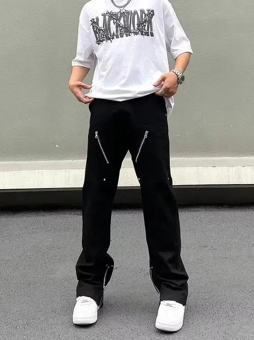 Other zipper punk cargo carpenter flared pants Size US 32 / EU 48 - 4 Thumbnail