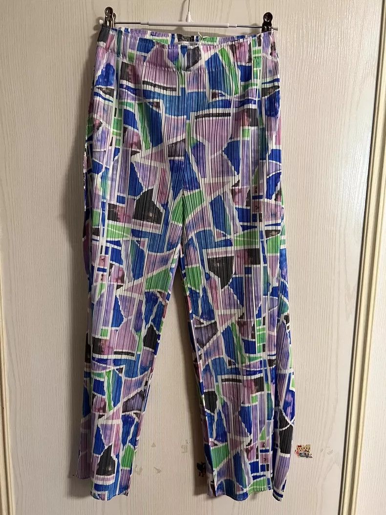Pleats Please Issey Miyake Issey Miyake size:3 Blue-purple pleated trousers Size 23" - 1 Thumbnail