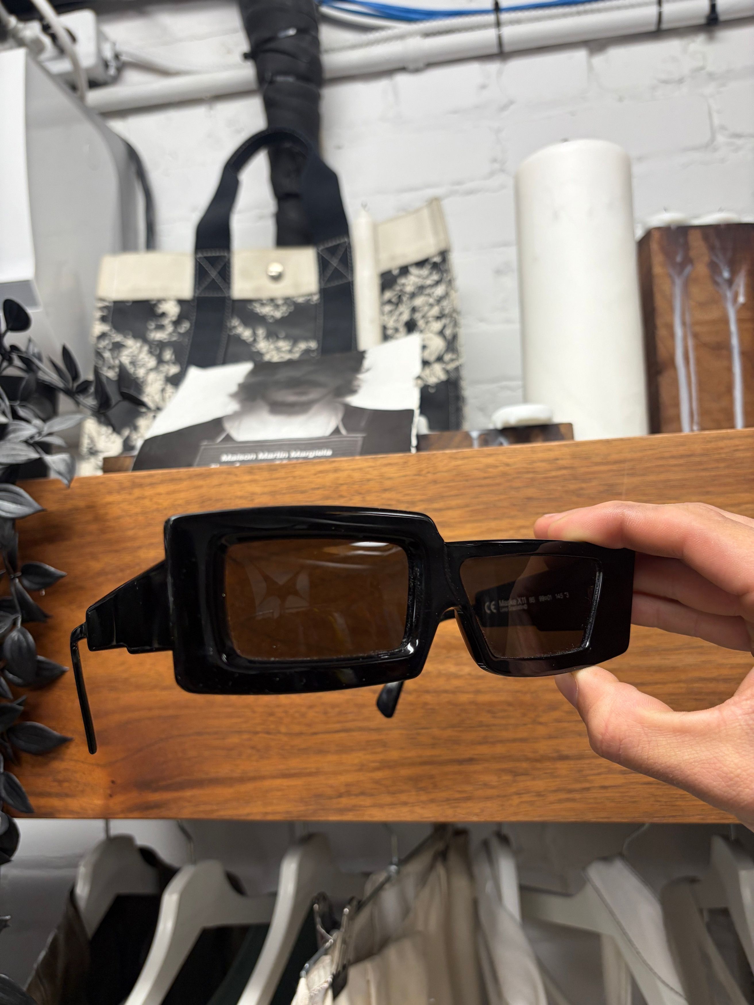 Kuboraum KUBORAUM X11 ‘Uneven’ Glossy Black Square Frame Sunglasses Size ONE SIZE - 1 Thumbnail