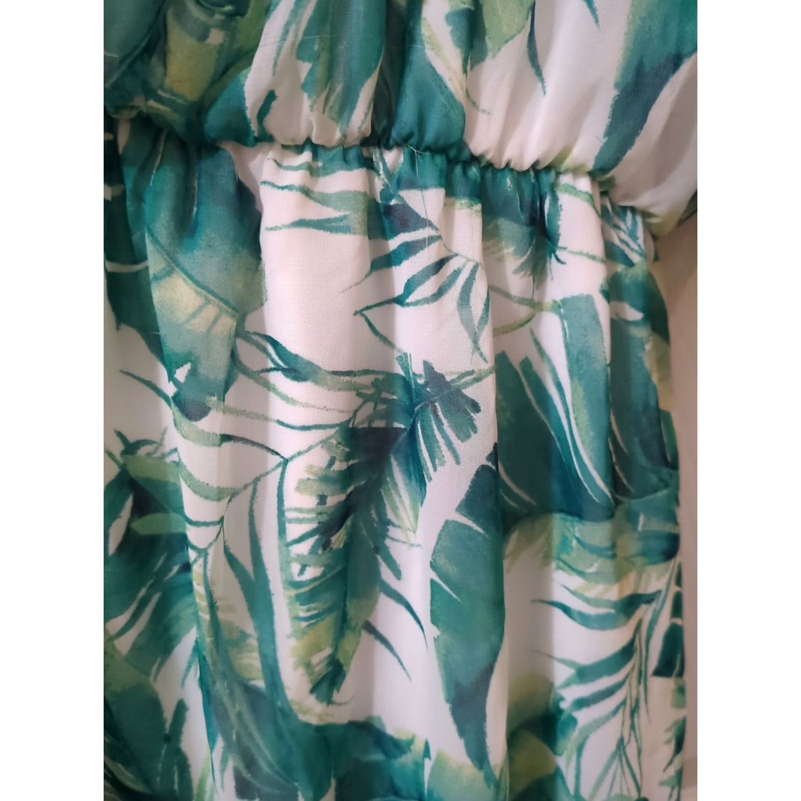 Vintage Fantastic Fawn One Shoulder Mini Dress Women Floral L Green Sleeveless Short Dress 90s Flower Theme Size L / US 10 / IT 46 - 2 Thumbnail