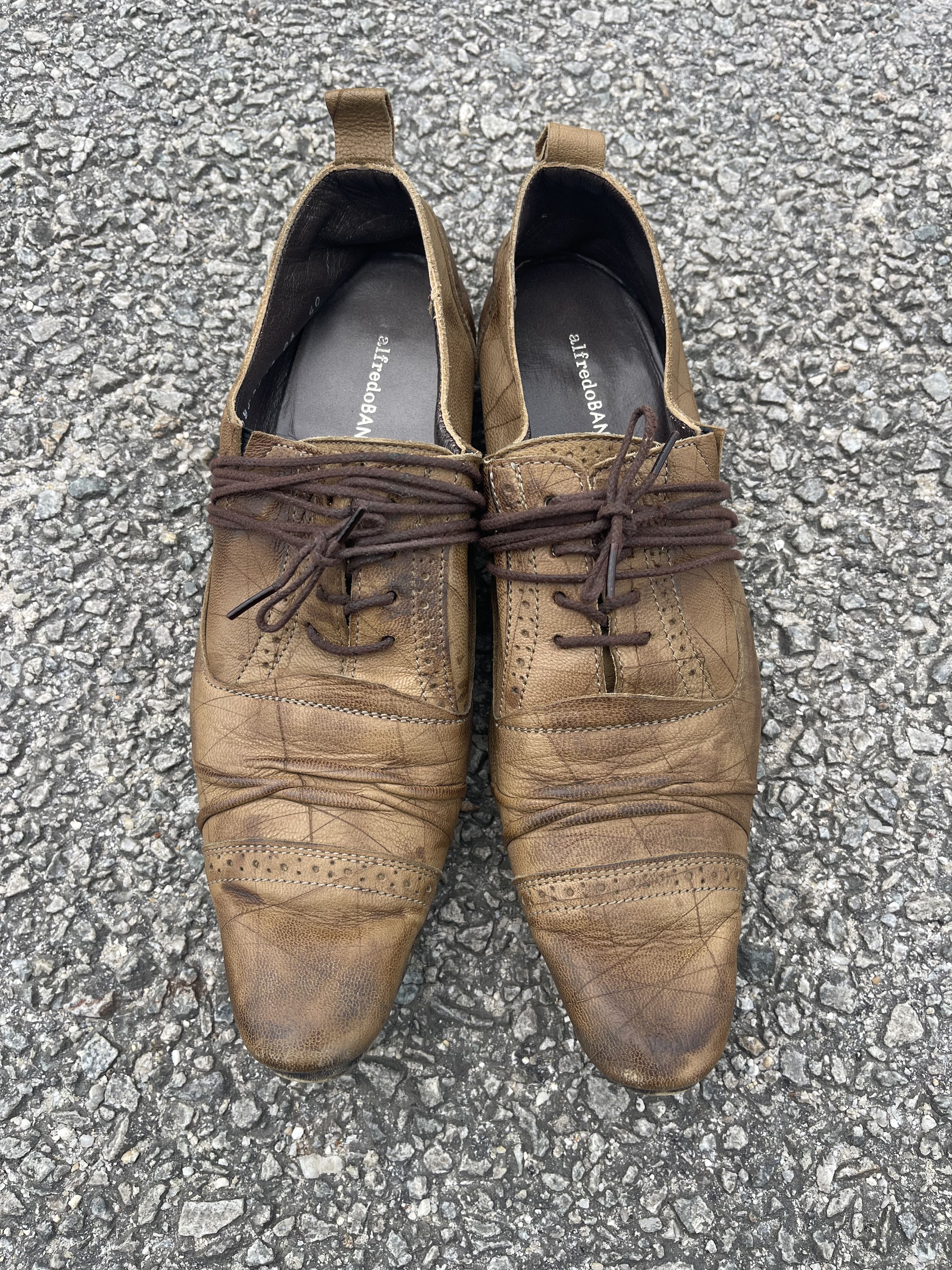 Alfredo Bannister RARE Alfredo BANNISTER Brown Leather Shoes Vtg Patina Derby Size US 7 / EU 40 - 2 Thumbnail