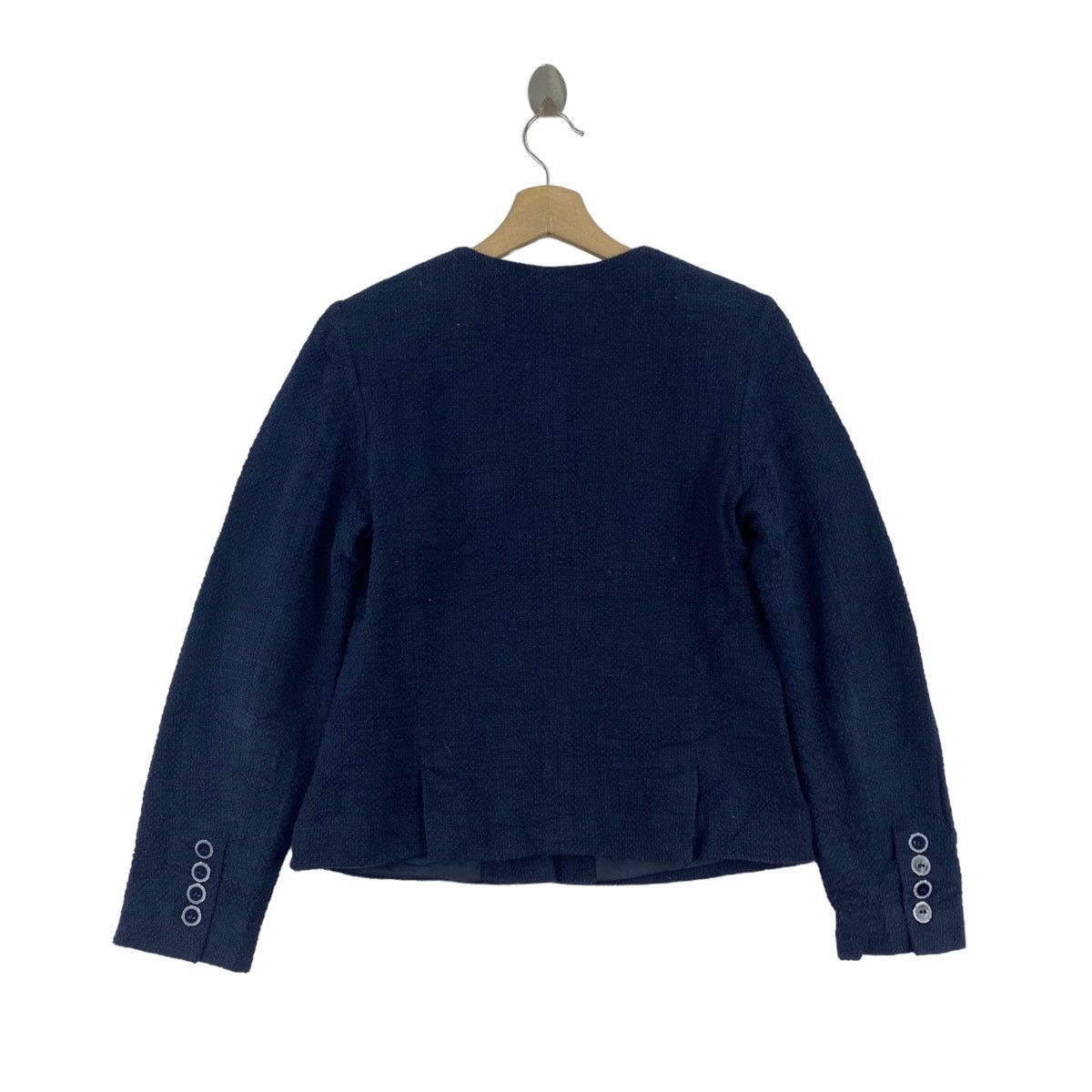 agnes b. AGNES B. PARIS Button Up Blue Crop Top Coat Size S / US 4 / IT 40 - 2 Thumbnail
