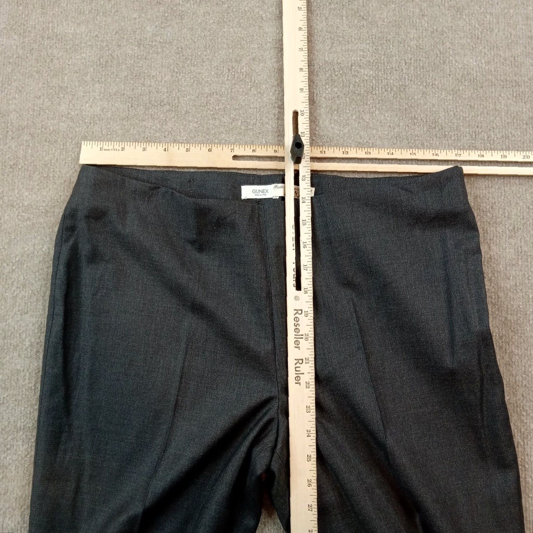 Vintage Gunex Women's Grey Wool Dress Pants Size 14 (35x27) Lightweight Straight Leg Size 35" - 4 Thumbnail