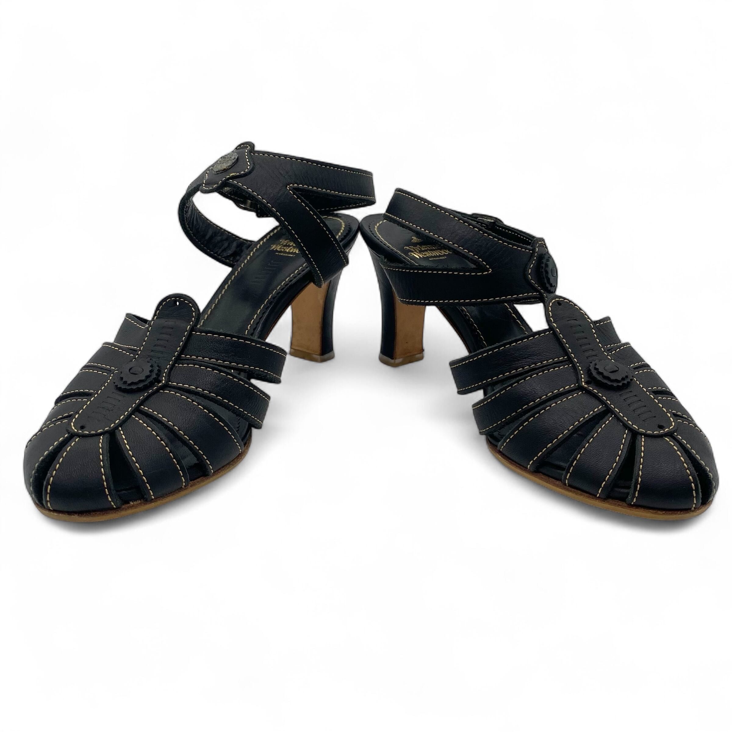Vivienne Westwood Vintage Vivienne Westwood Leather Heel Sandals 35 1/2 Size US 5.5 / IT 35.5 - 5 Thumbnail