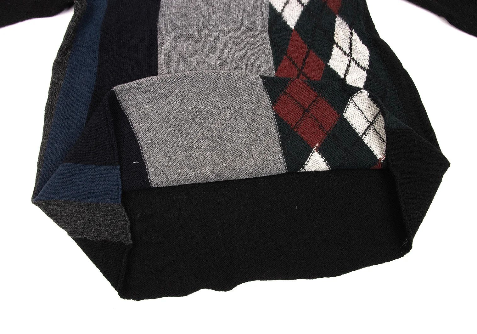 Comme des Garcons Homme Plus Argyle Knit Sweater in Black and Dark Green, Size M Size US M / EU 48-50 / 2 - 10 Thumbnail