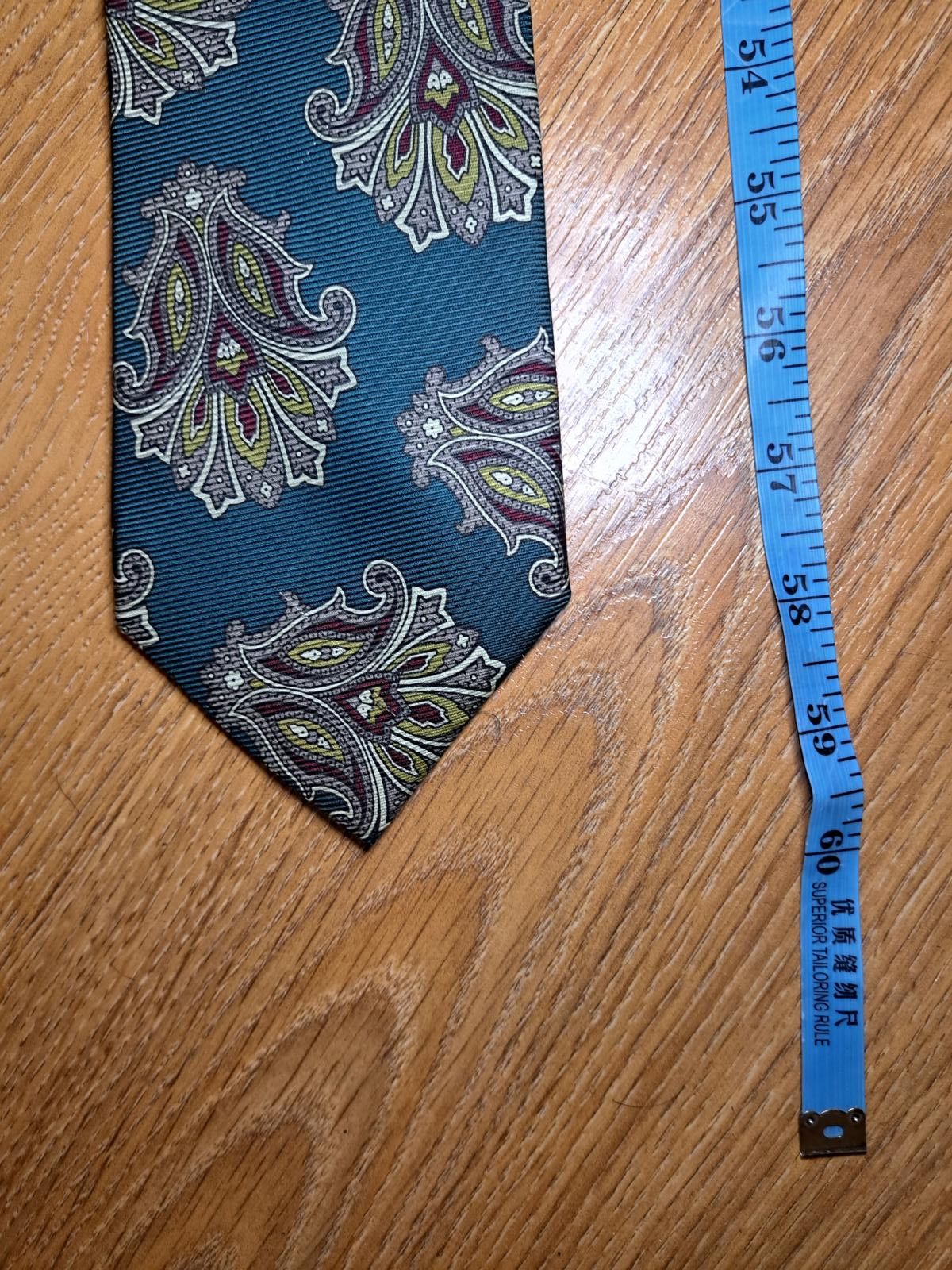 Lands' End Lands End Tie Mens 100% Silk Green Handmade USA Size ONE SIZE - 5 Thumbnail