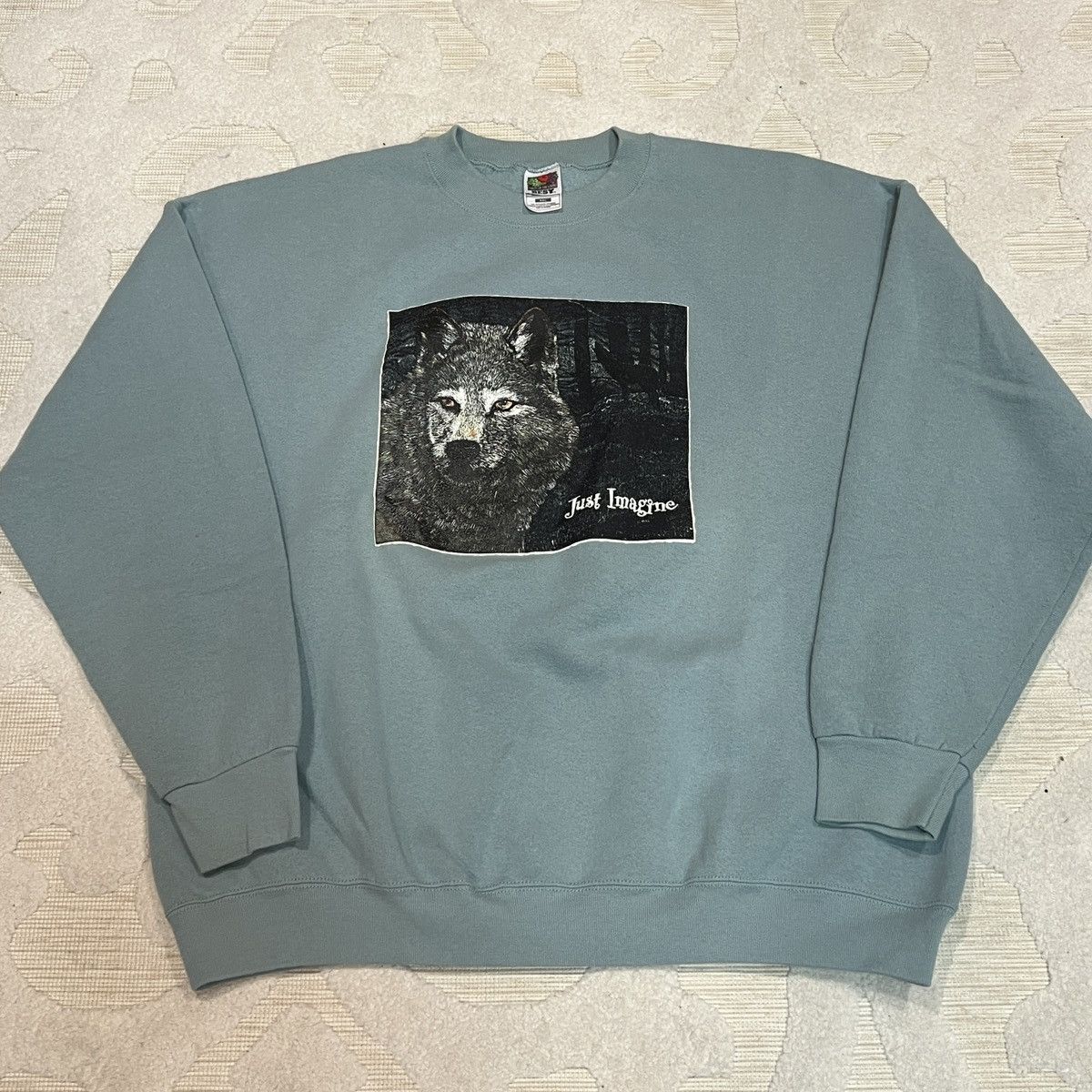 Fruit Of The Loom Vintage 90s Wolf Dog Animal Nature Crewneck Sweatshirt XXL Size US XXL / EU 58 / 5 - 1 Thumbnail