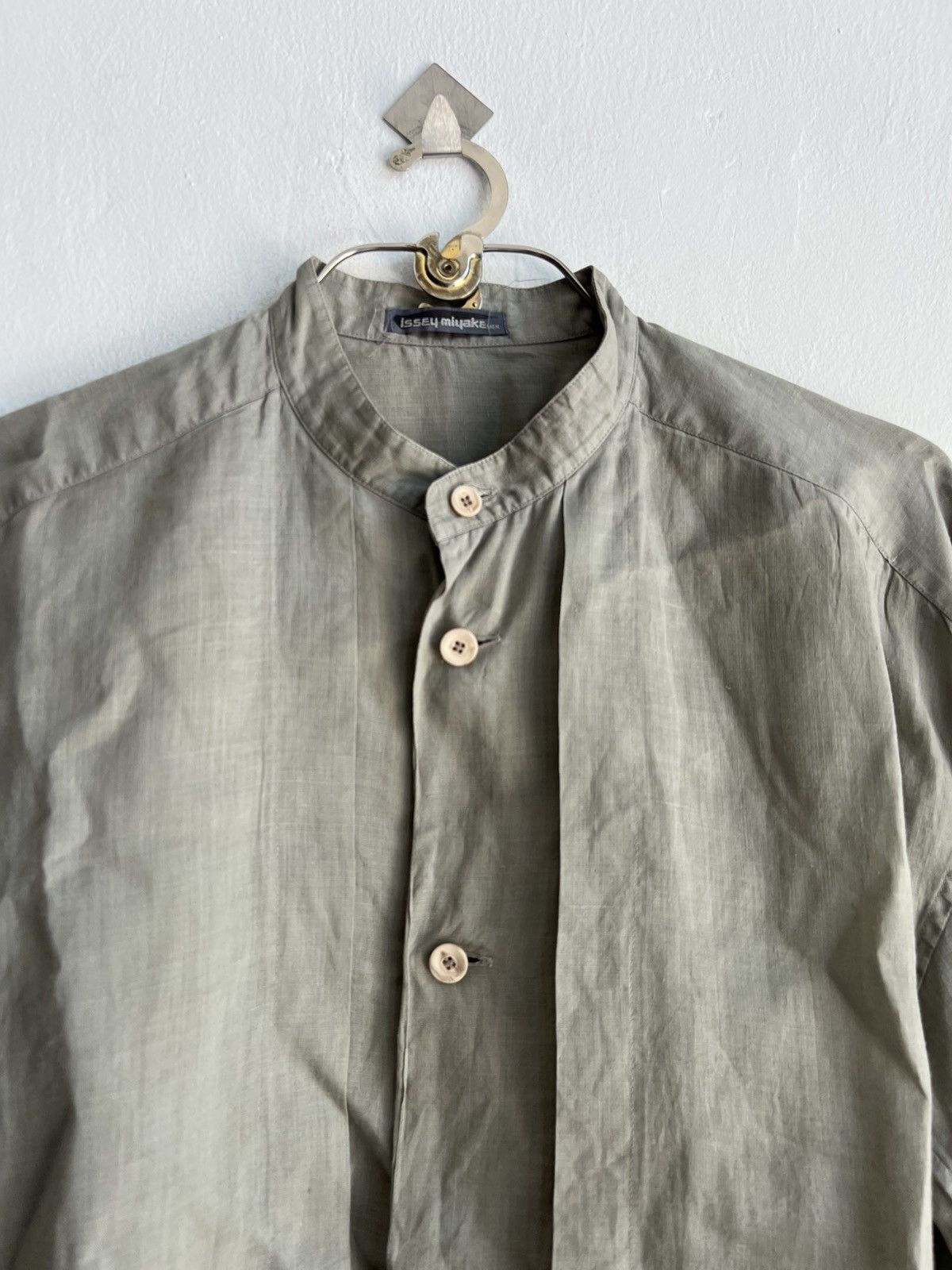 Issey Miyake Archive 1980s IM Men Premium Linen Stand Collar Pleated Jkt Size US L / EU 52-54 / 3 - 3 Thumbnail