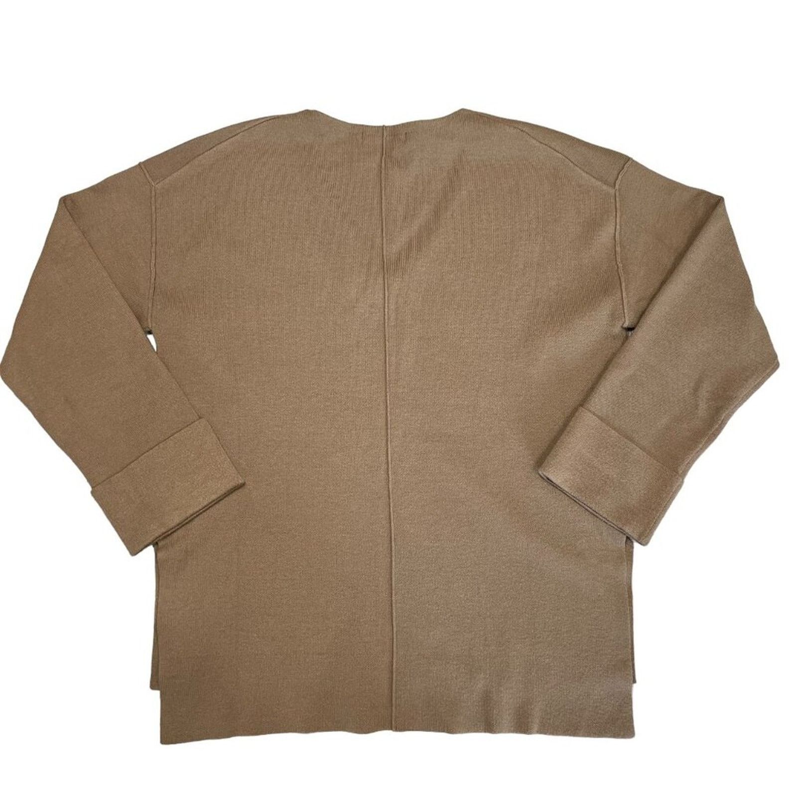 MOUSSY MOUSSY V-Neck Split Hem Sweater S Brown Oversized Cuffed Size S / US 4 / IT 40 - 2 Thumbnail