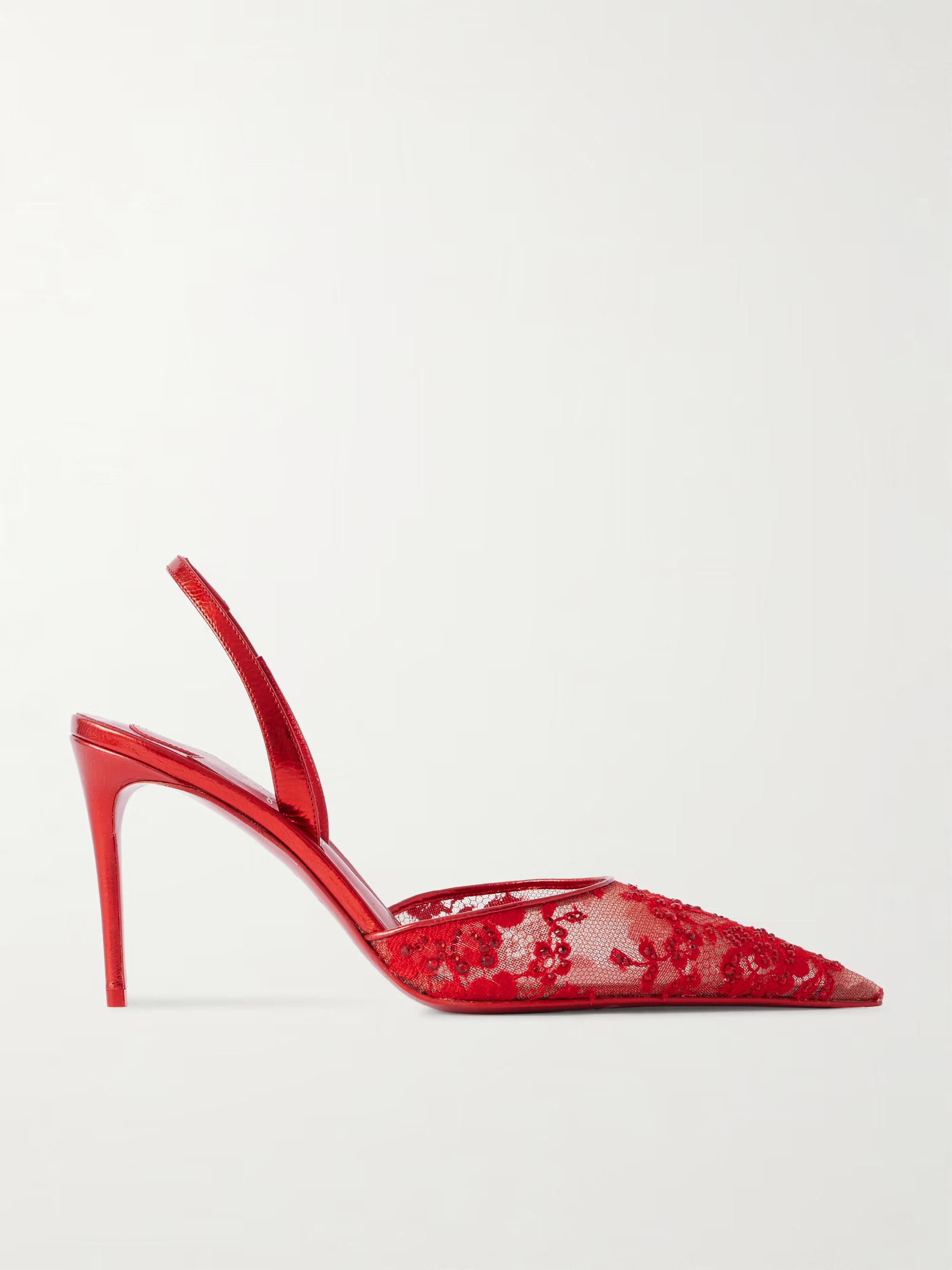Christian Louboutin os11x0326 Kate Max Slingback Sandals in Red Size US 9.5 / IT 39.5 - 1 Thumbnail