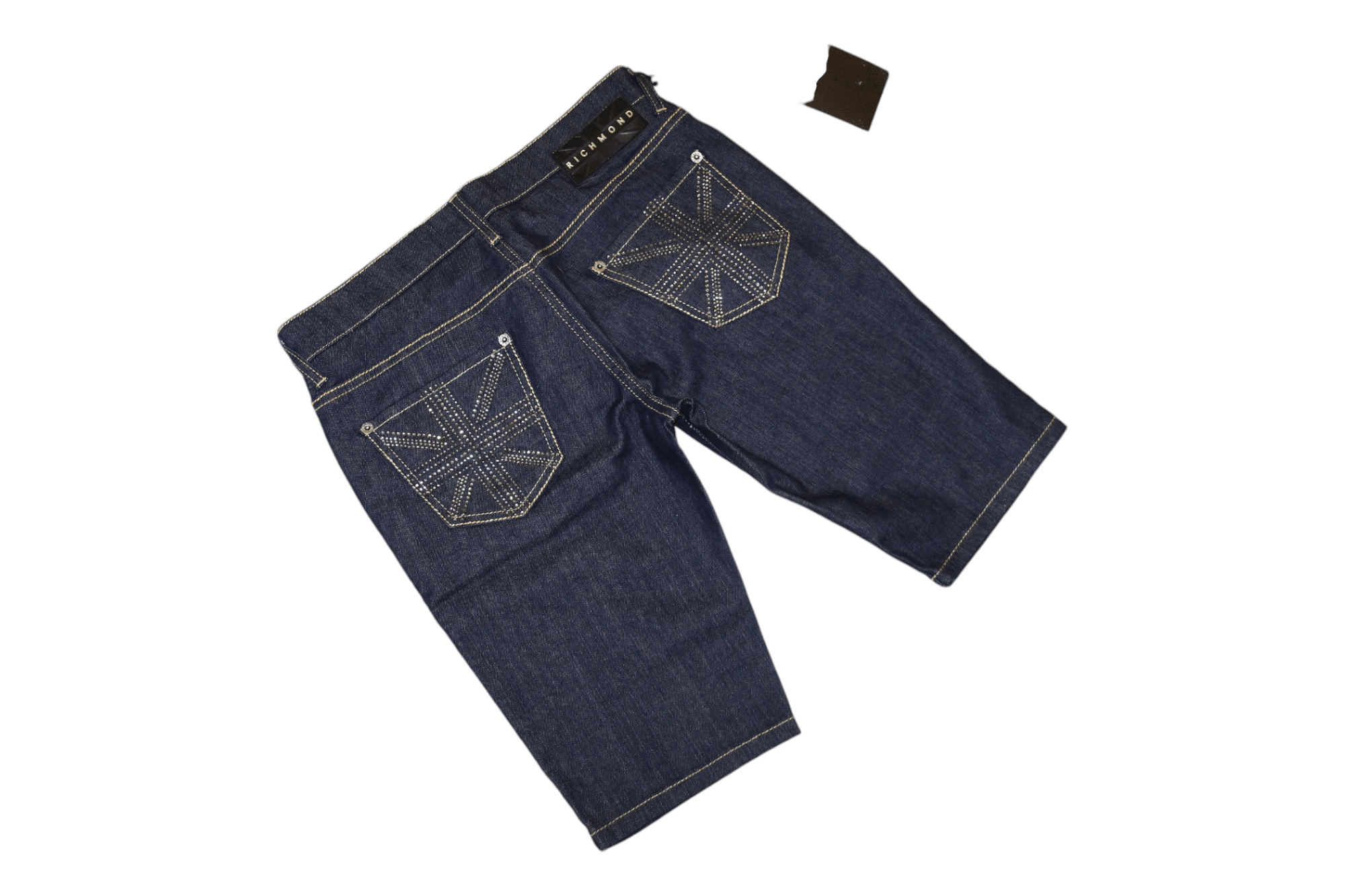 John Richmond Richmond Denim Slim Fit Rhinestones Trim Bermuda Shorts Size US 28 / EU 44 - 1 Thumbnail
