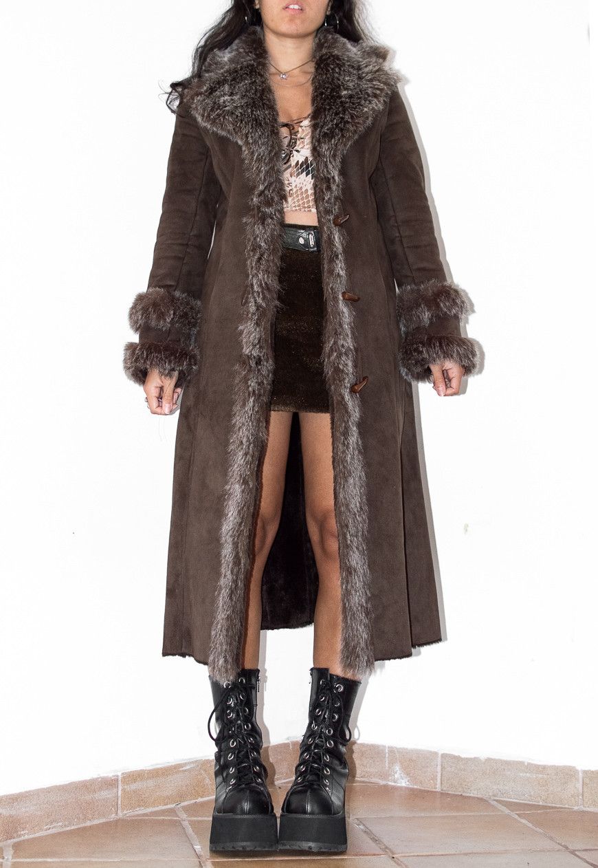 Vintage Vintage Brown Afghan Coat with Double Fur Handcuffs Size S / US 4 / IT 40 - 4 Thumbnail