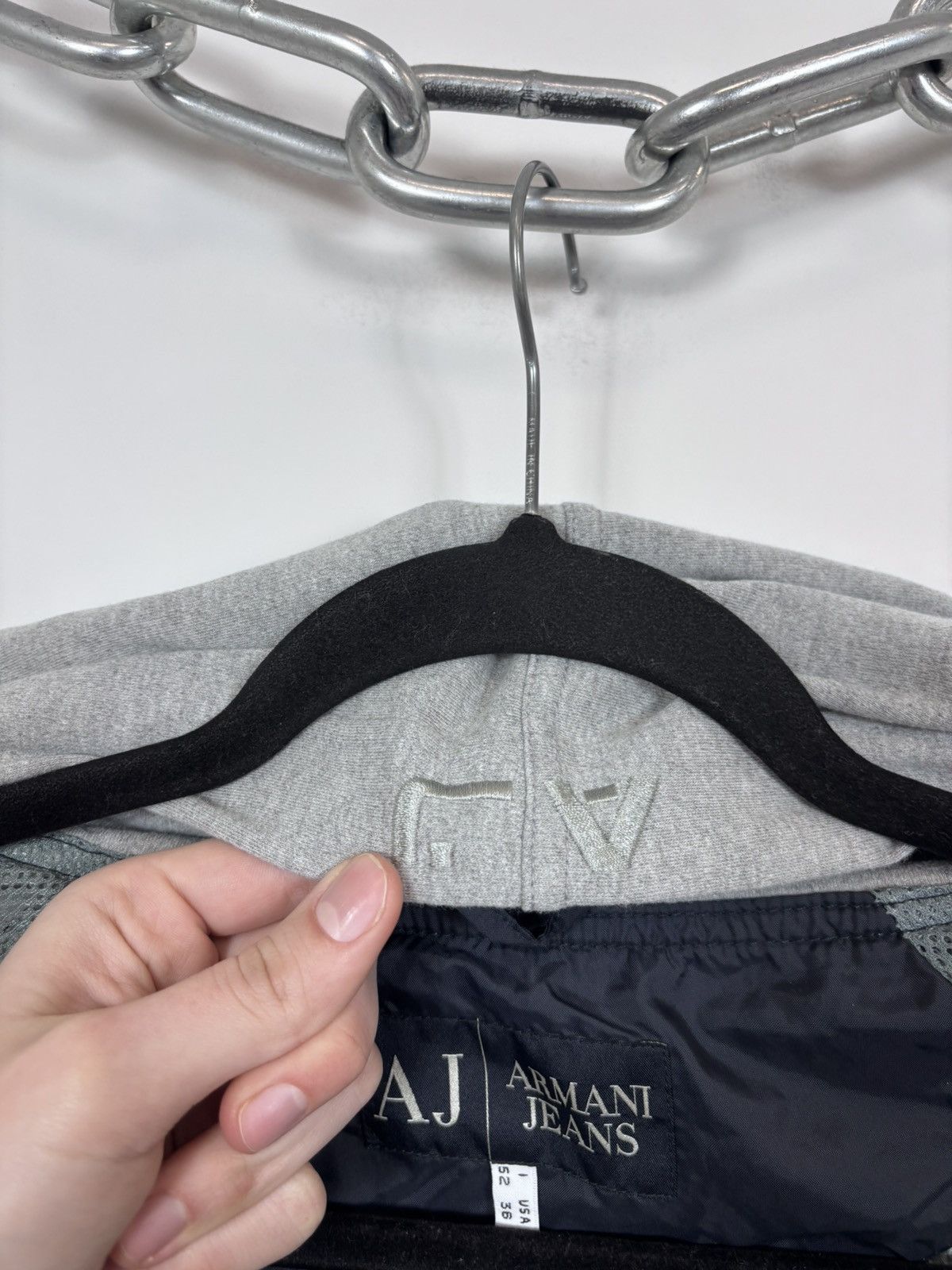 Armani Armani Jeans Men’s Hooded Bomber Jacket Navy Blue/Grey Size US L / EU 52-54 / 3 - 16 Thumbnail