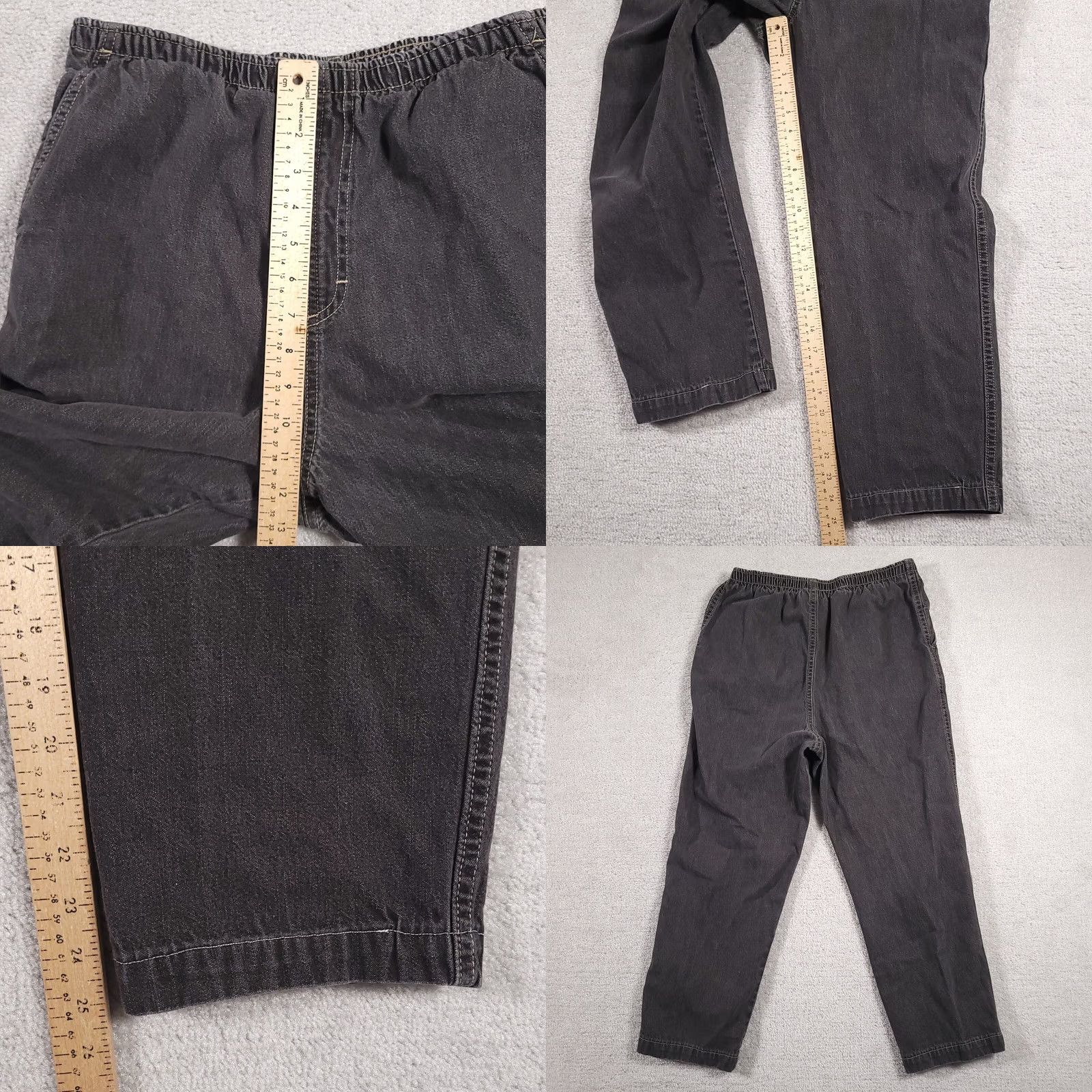 Vintage VINTAGE White Stag Elastic Stretch Pull On Pants Womens 10 Charcoal Hemmed 25.5" Size 32" / US 10 / IT 46 - 8 Thumbnail