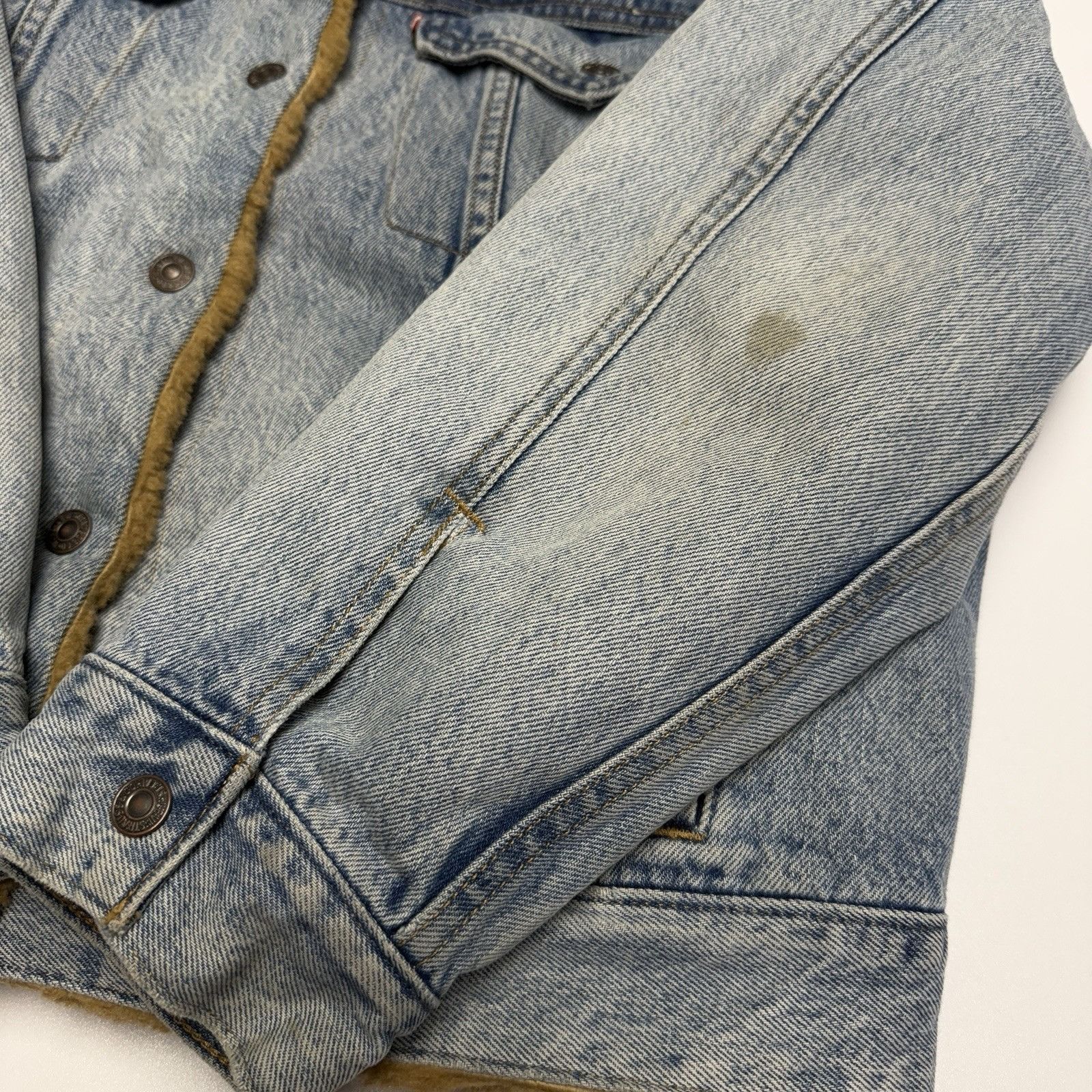 Levi's Levis Vegan Faux Fur Lined Denim Trucker Jacket Size Small Size S / US 4 / IT 40 - 6 Thumbnail
