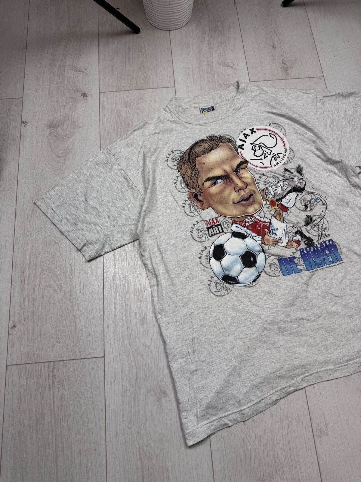 Vintage Vintage 90s Ajax Ronald De Boer Football White T-shirt Size US XL / EU 56 / 4 - 2 Thumbnail