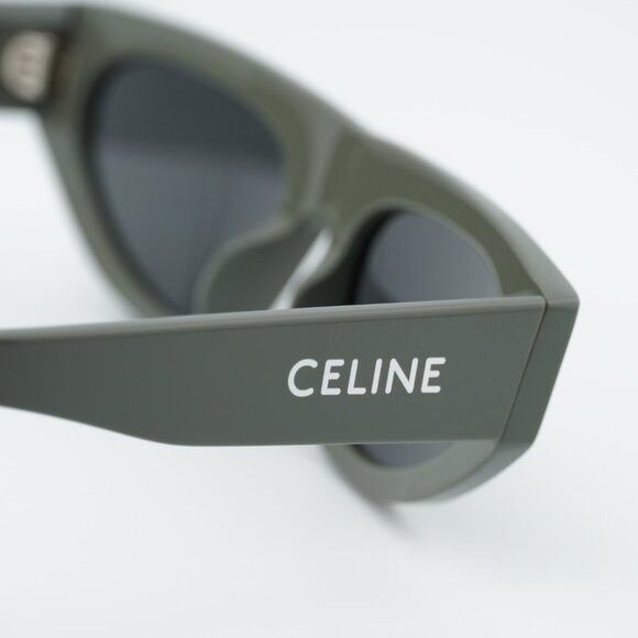 Celine Celine CL40315U 93A Sunglasses Green Geometric Frame, Smoke Size ONE SIZE - 6 Thumbnail