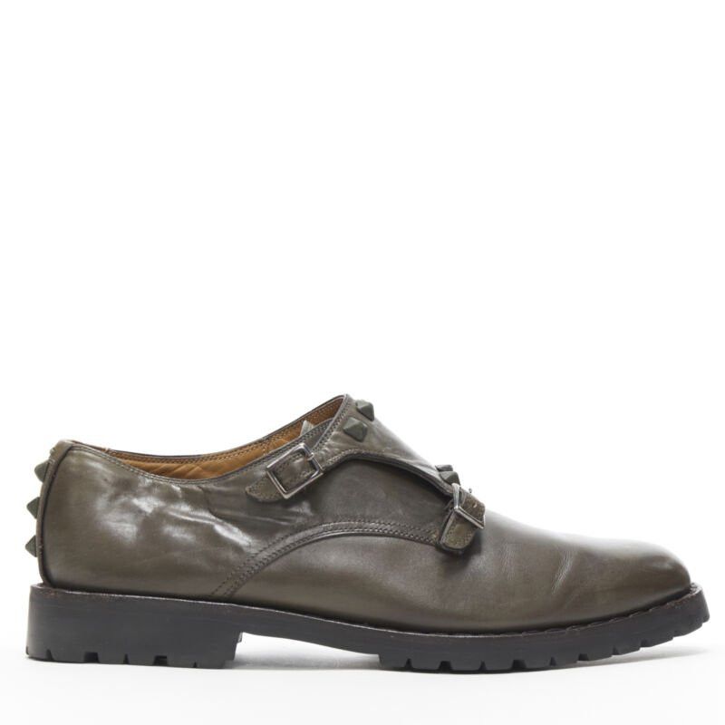Valentino VALENTINO Rockstud stud embellished strap dual buckle monk brogue loafer EU42 Size US 12 / IT 42 - 1 Thumbnail