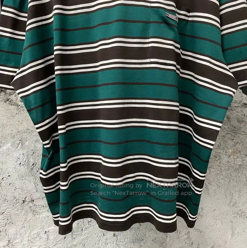 Prada Prada Striped Men's T-Shirt in Green and Brown. Size US M / EU 48-50 / 2 - 4 Thumbnail