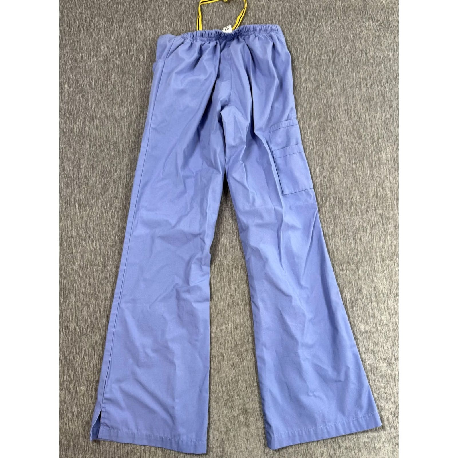 Vintage WonderWink Scrub Pants Womens XXS Blue Cargo Elastic Waist Drawstring Nurse Dr Size 24" / US 00 / IT 34 - 6 Thumbnail